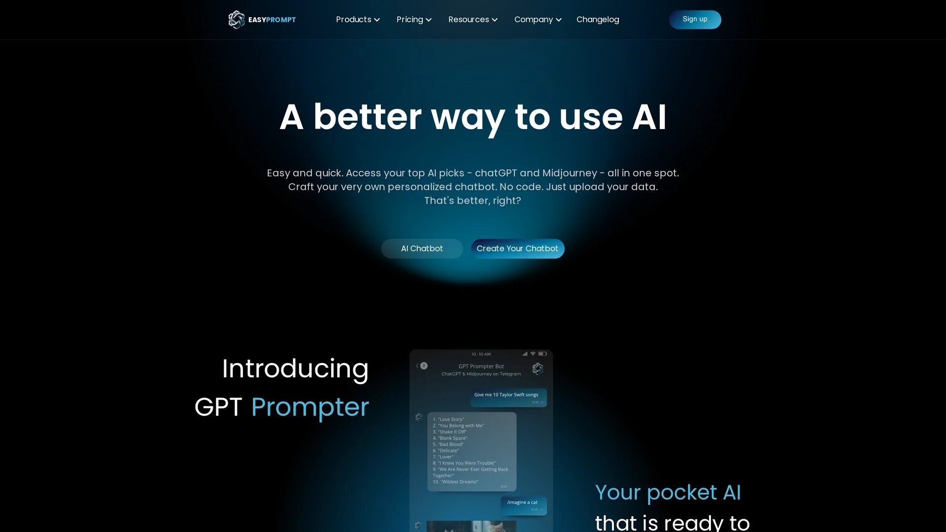 easyprompt homepage