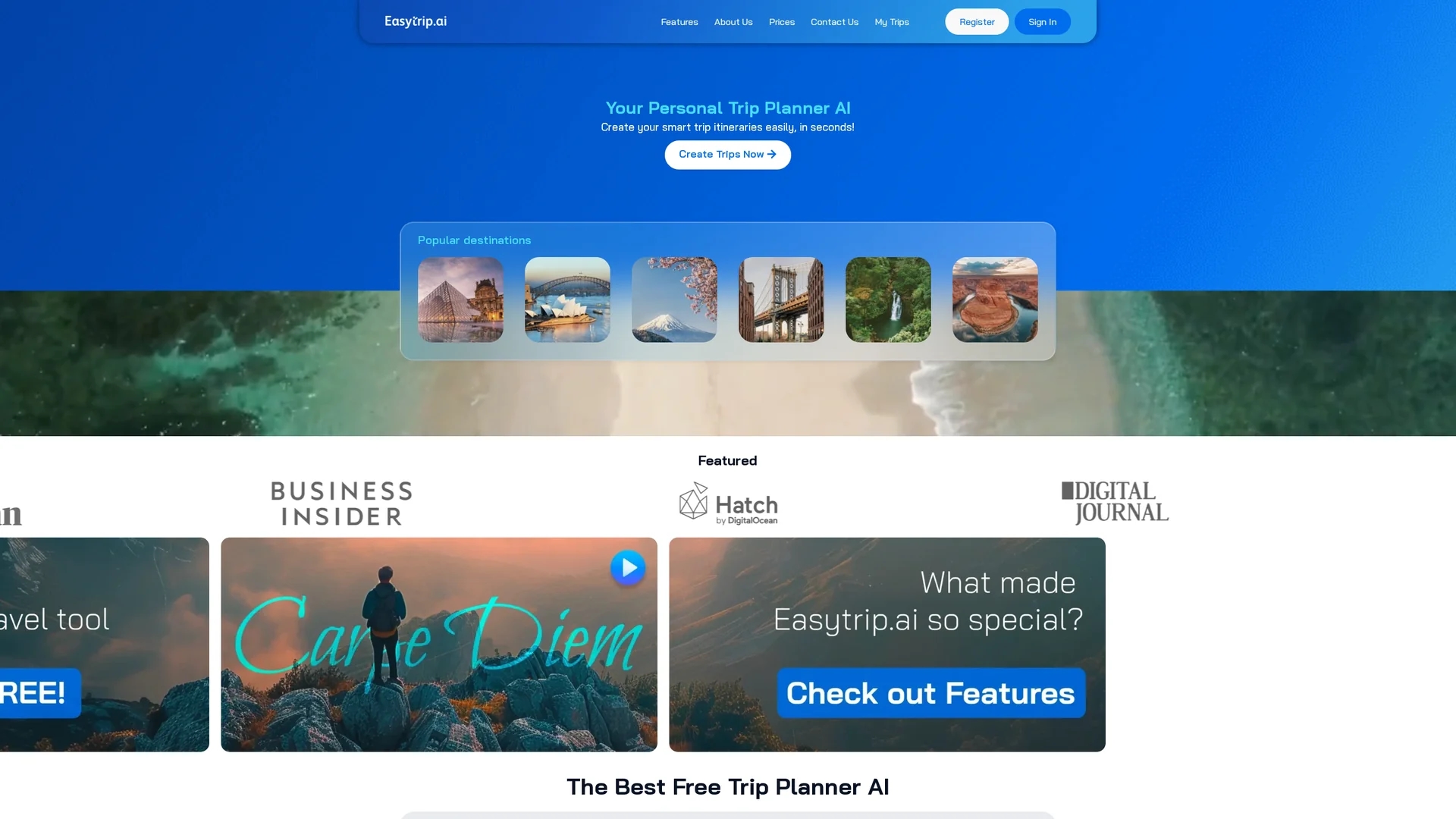 easytrip-ai homepage