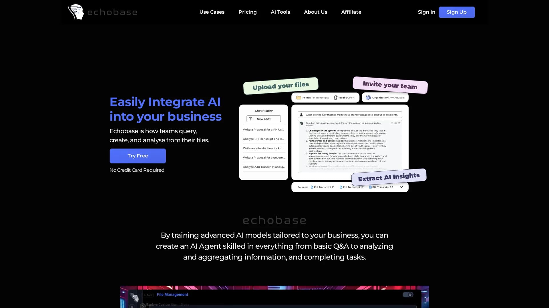 echobase-ai homepage