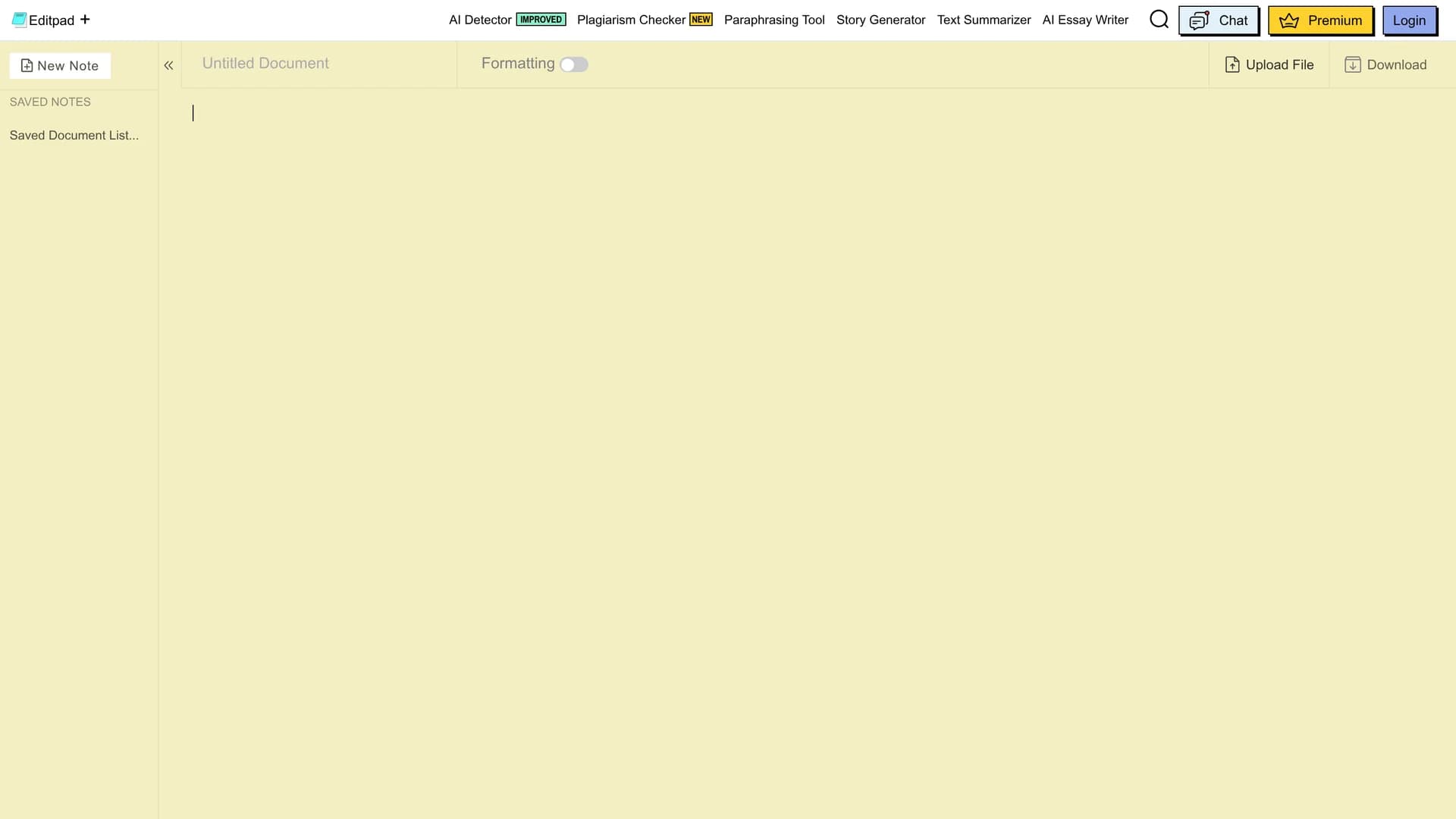 editpad homepage