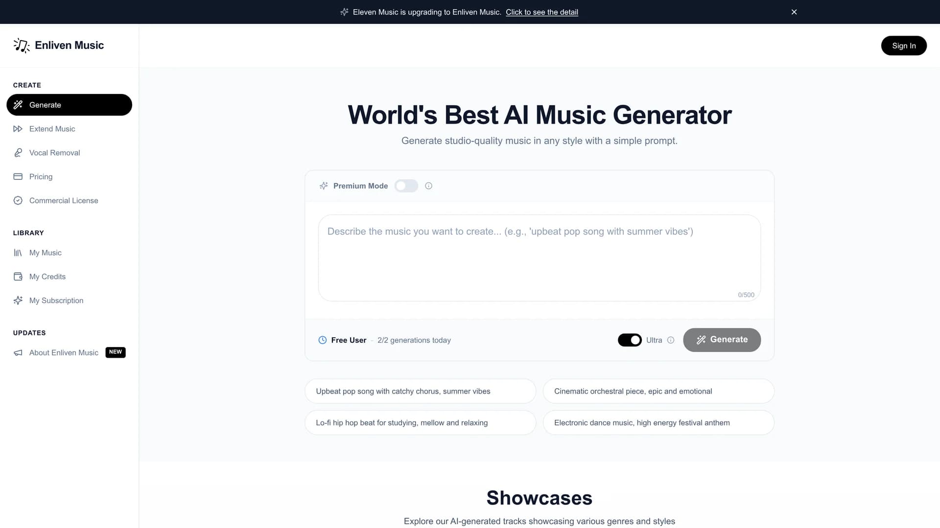eleven-music homepage