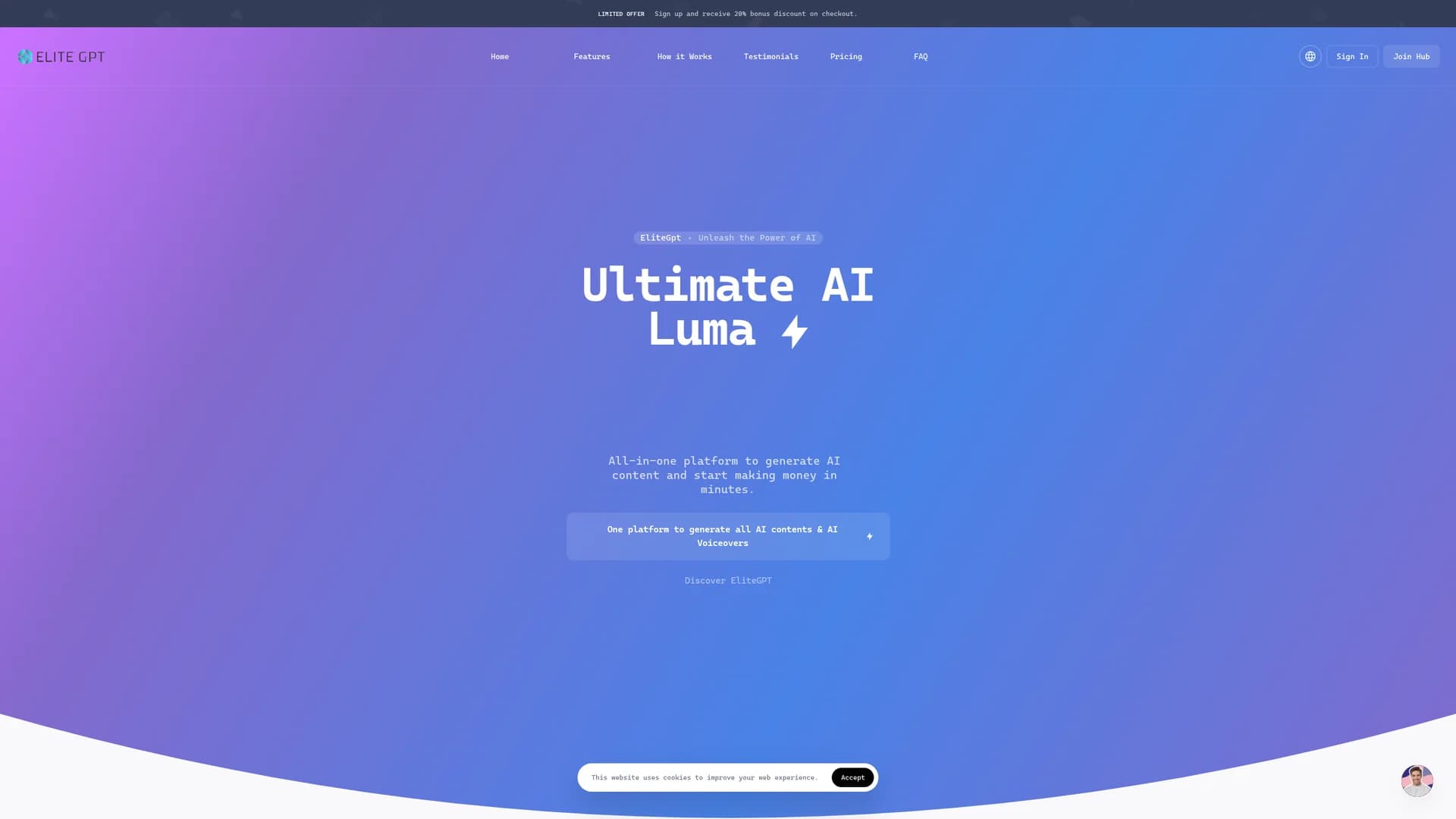 elitegpt homepage