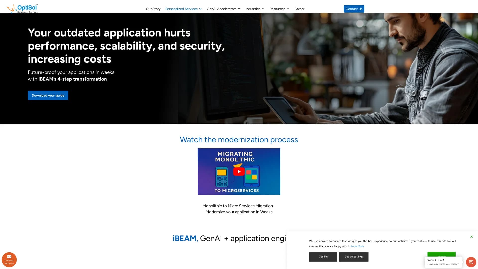 elsai-ibeam-for-app-modernization homepage
