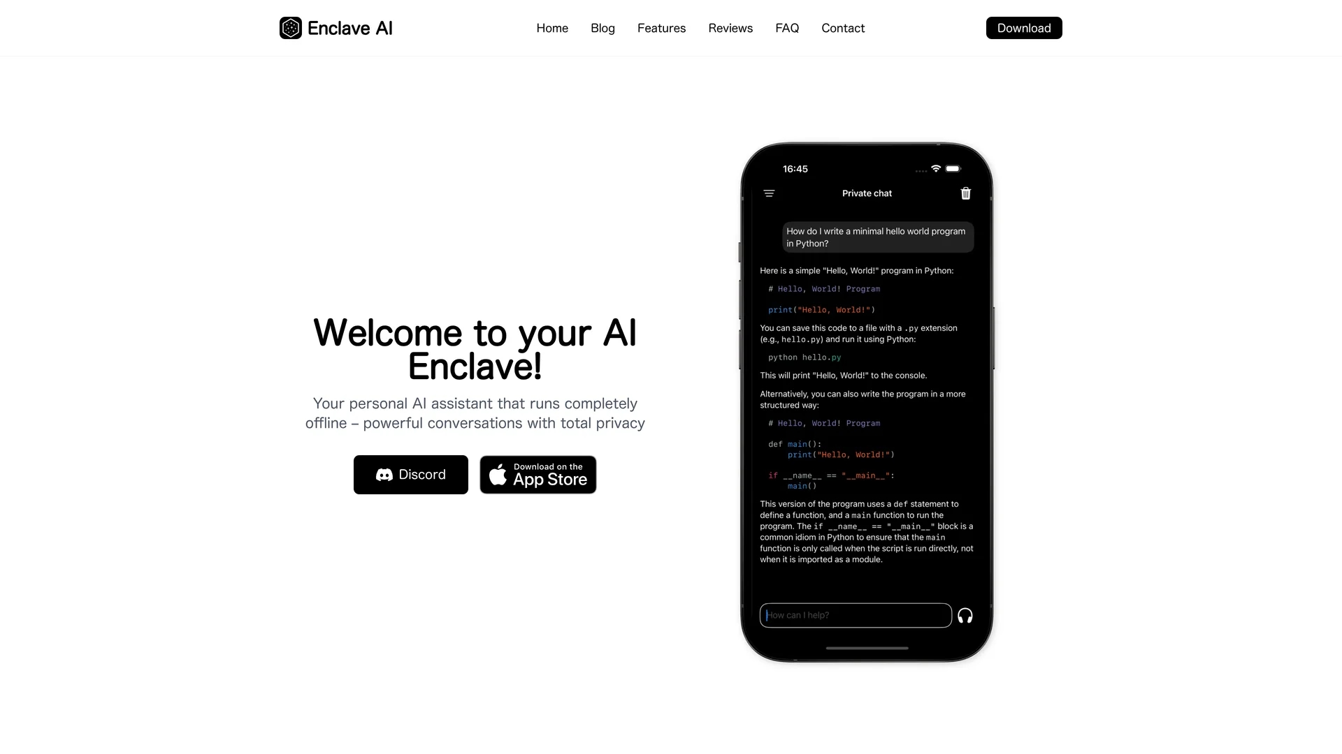 enclave-ai homepage