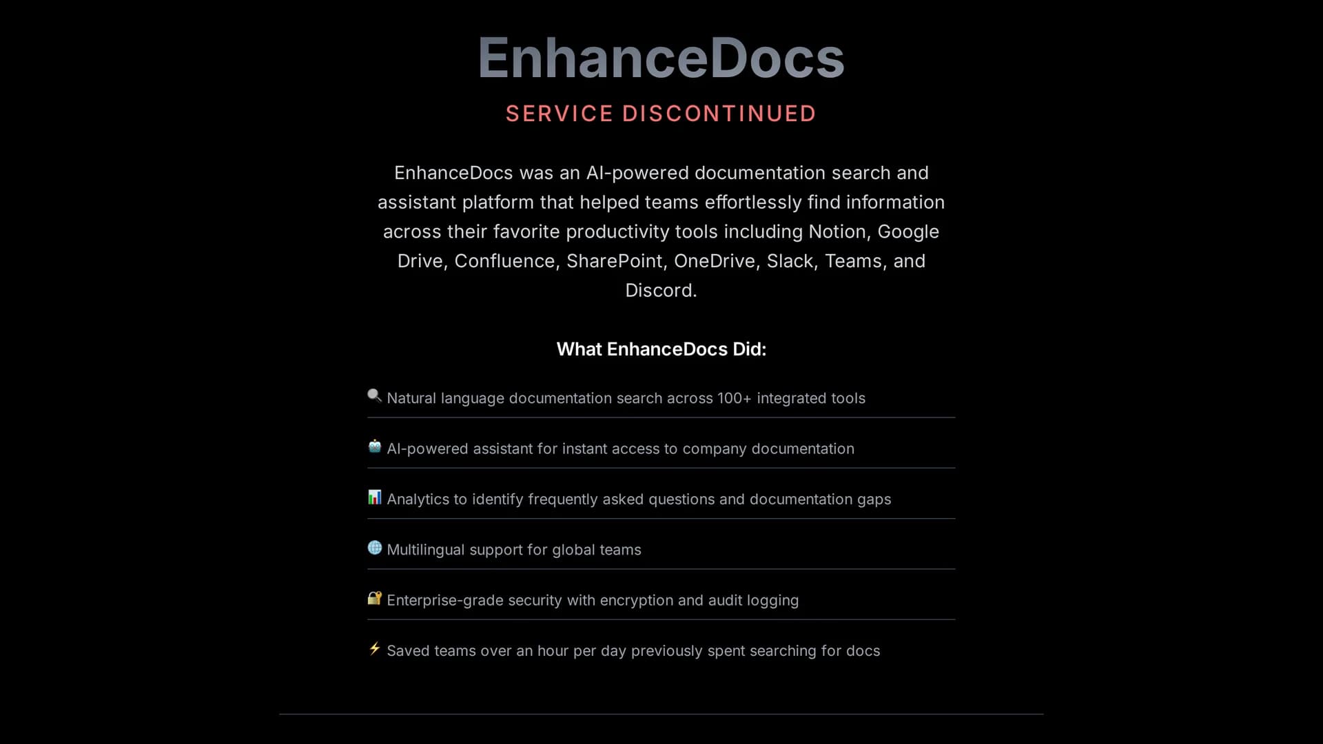 enhancedocs homepage