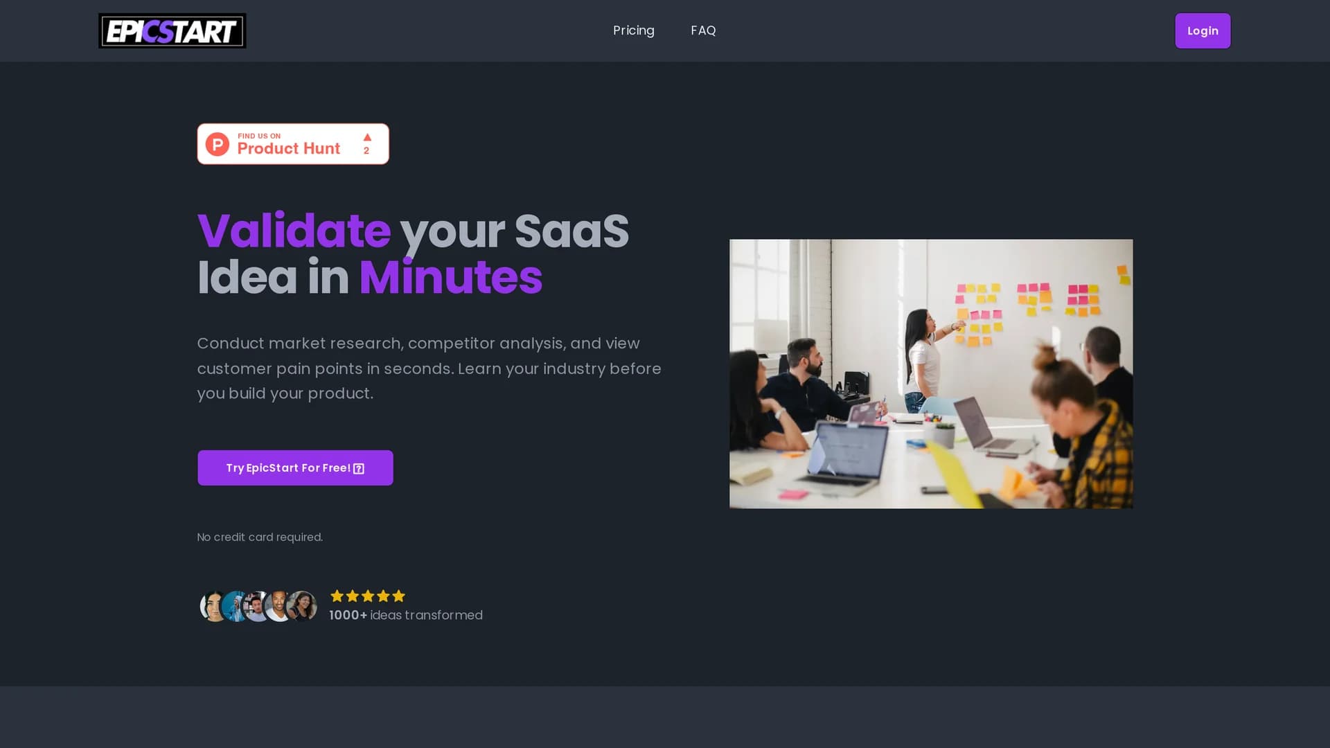 epicstart homepage