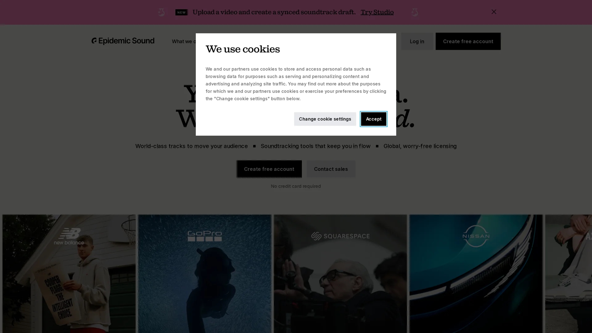 epidemic-sound homepage