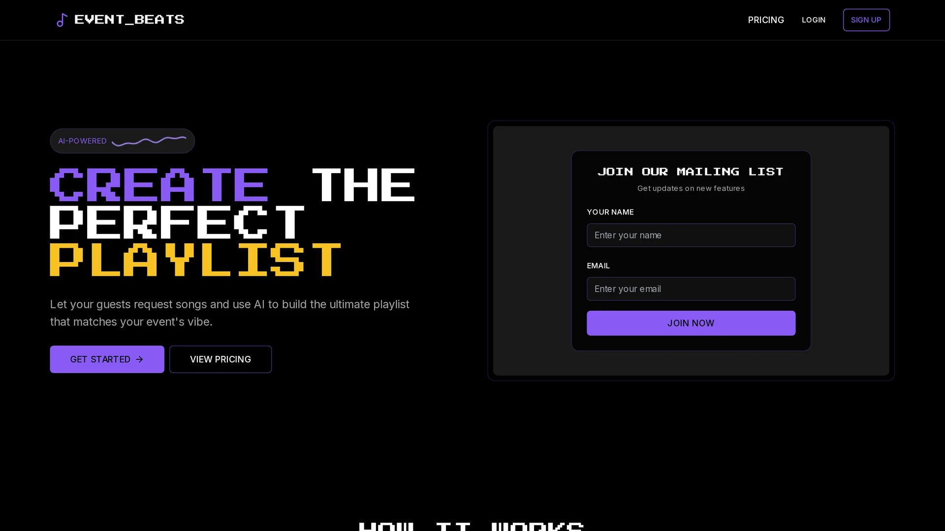 event-beats homepage
