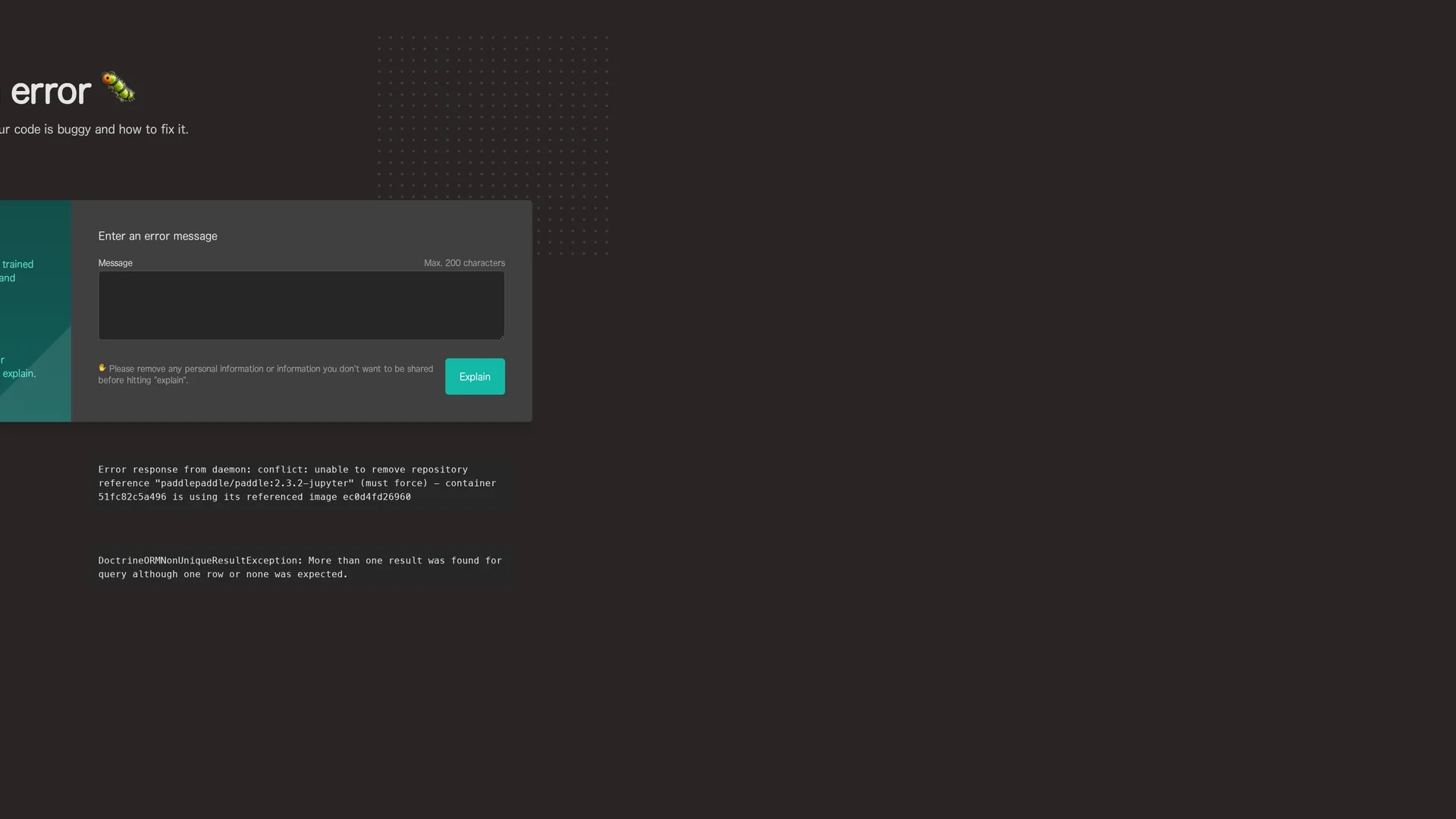 explain-an-error homepage