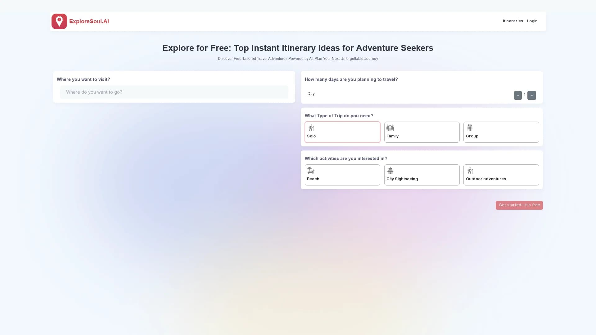 exploresoul-ai homepage