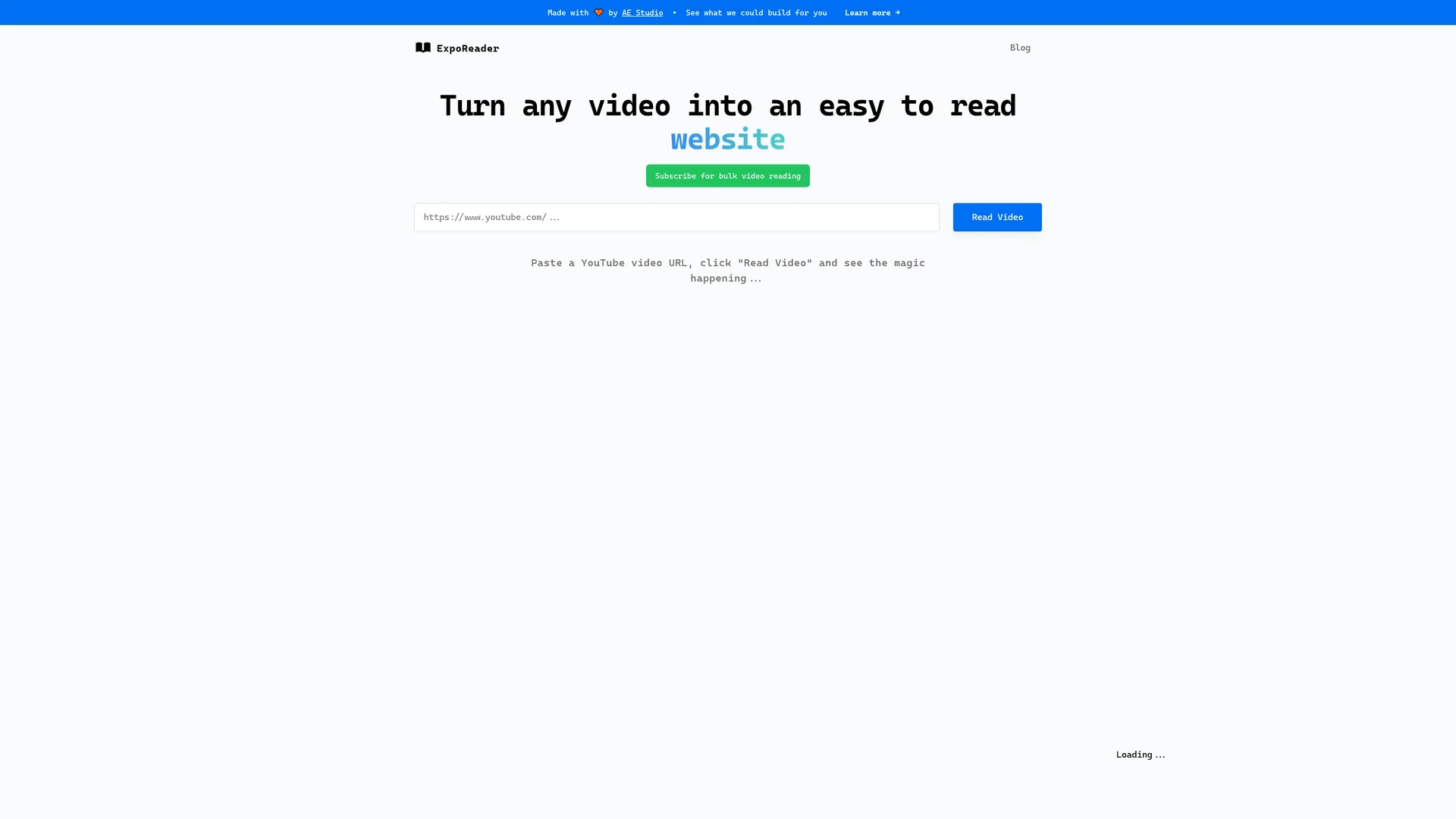 exporeader homepage