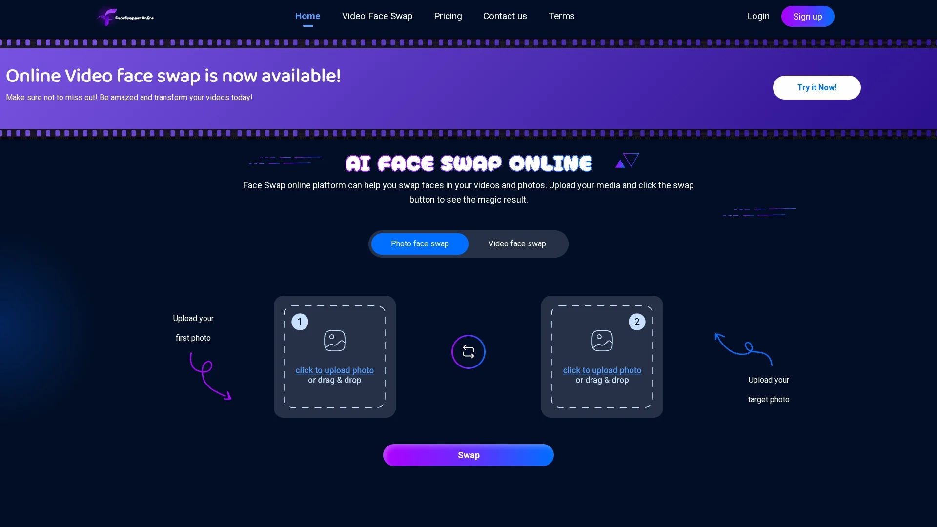 face-swapper-online homepage