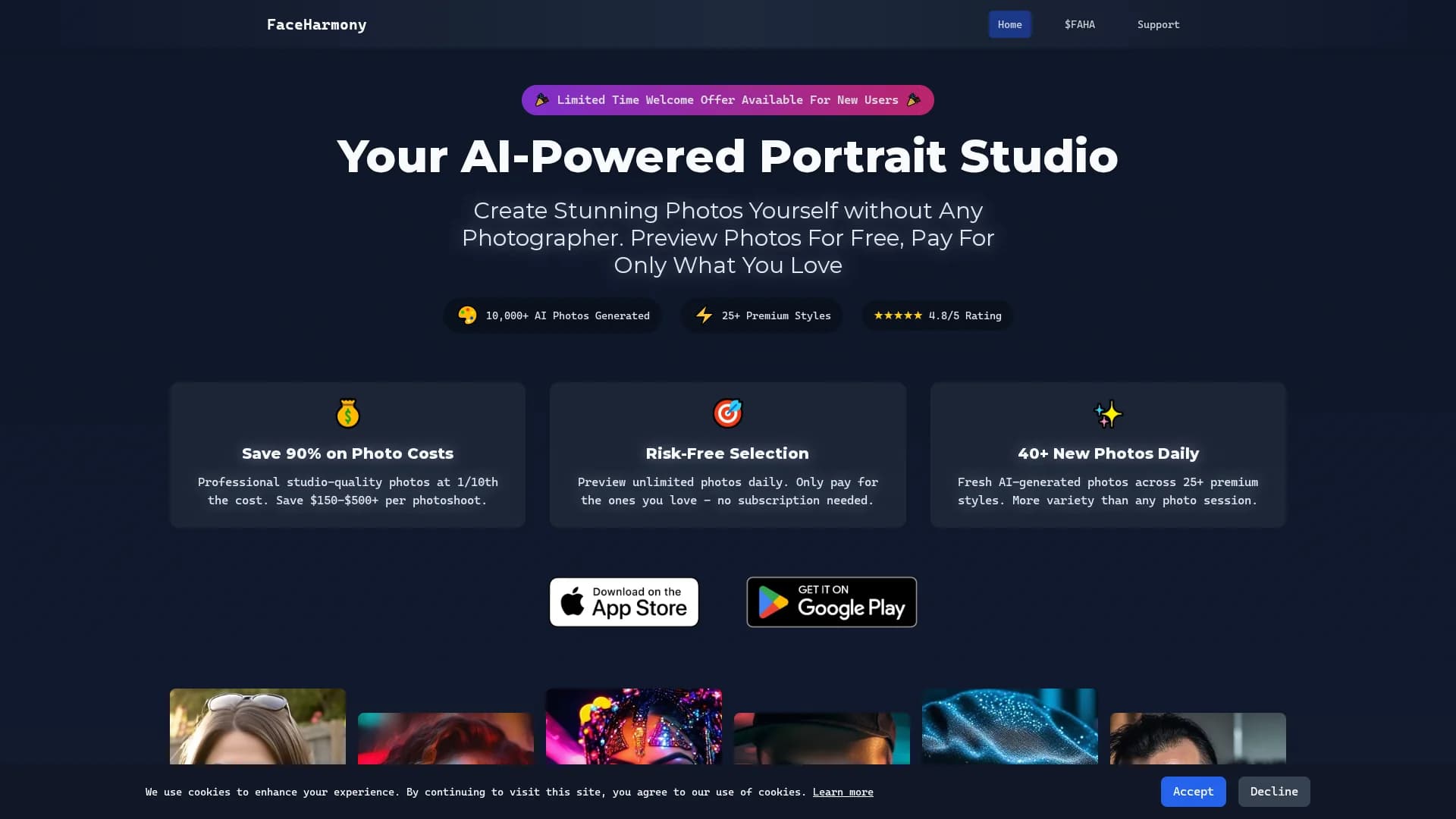 faceharmony homepage