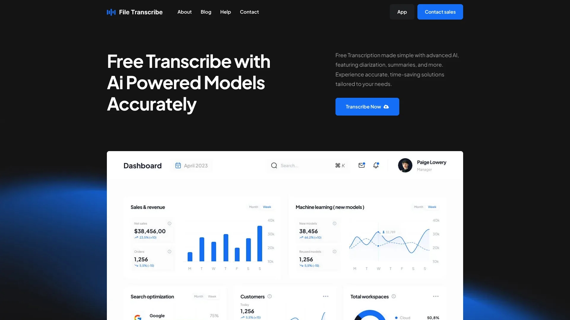 file-transcribe homepage