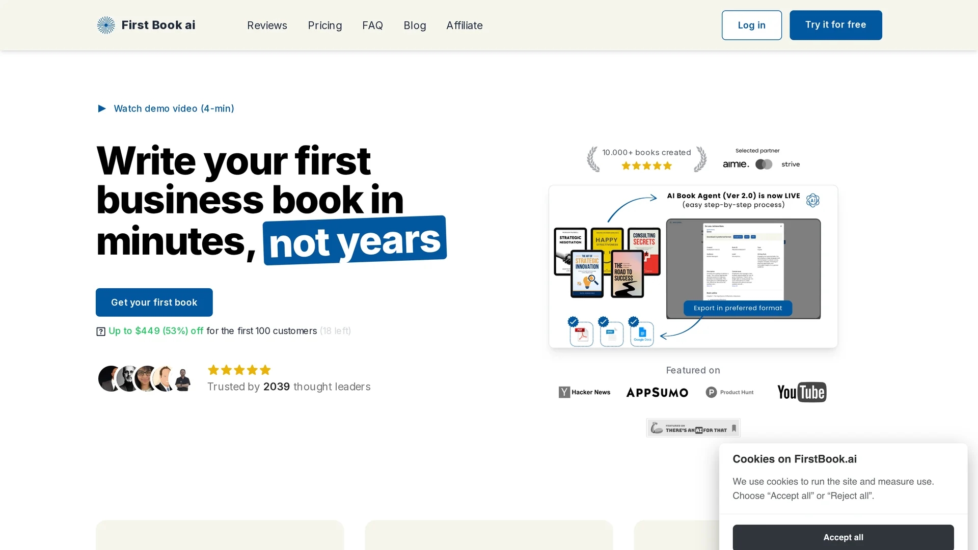 first-book-ai homepage