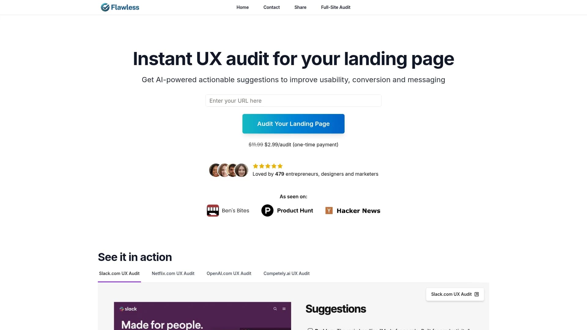flawless homepage