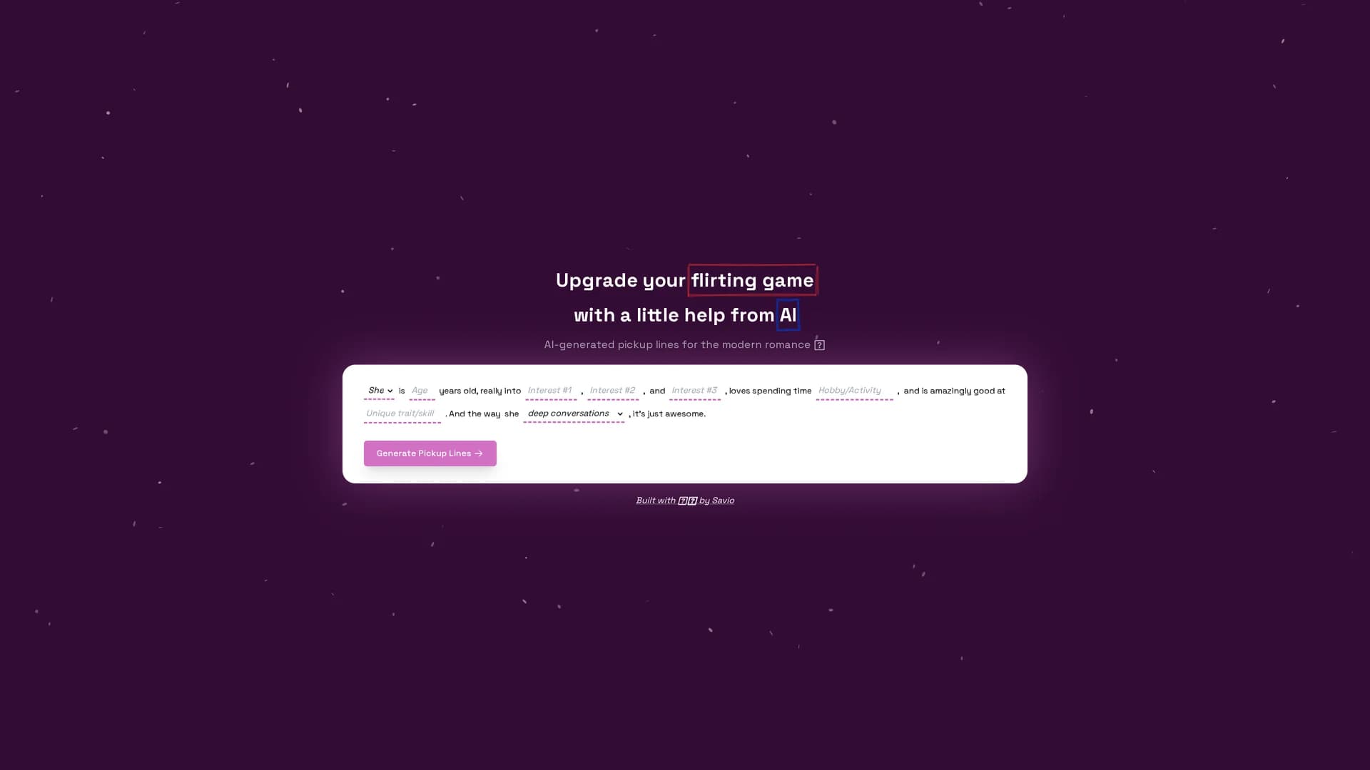 flirtify homepage