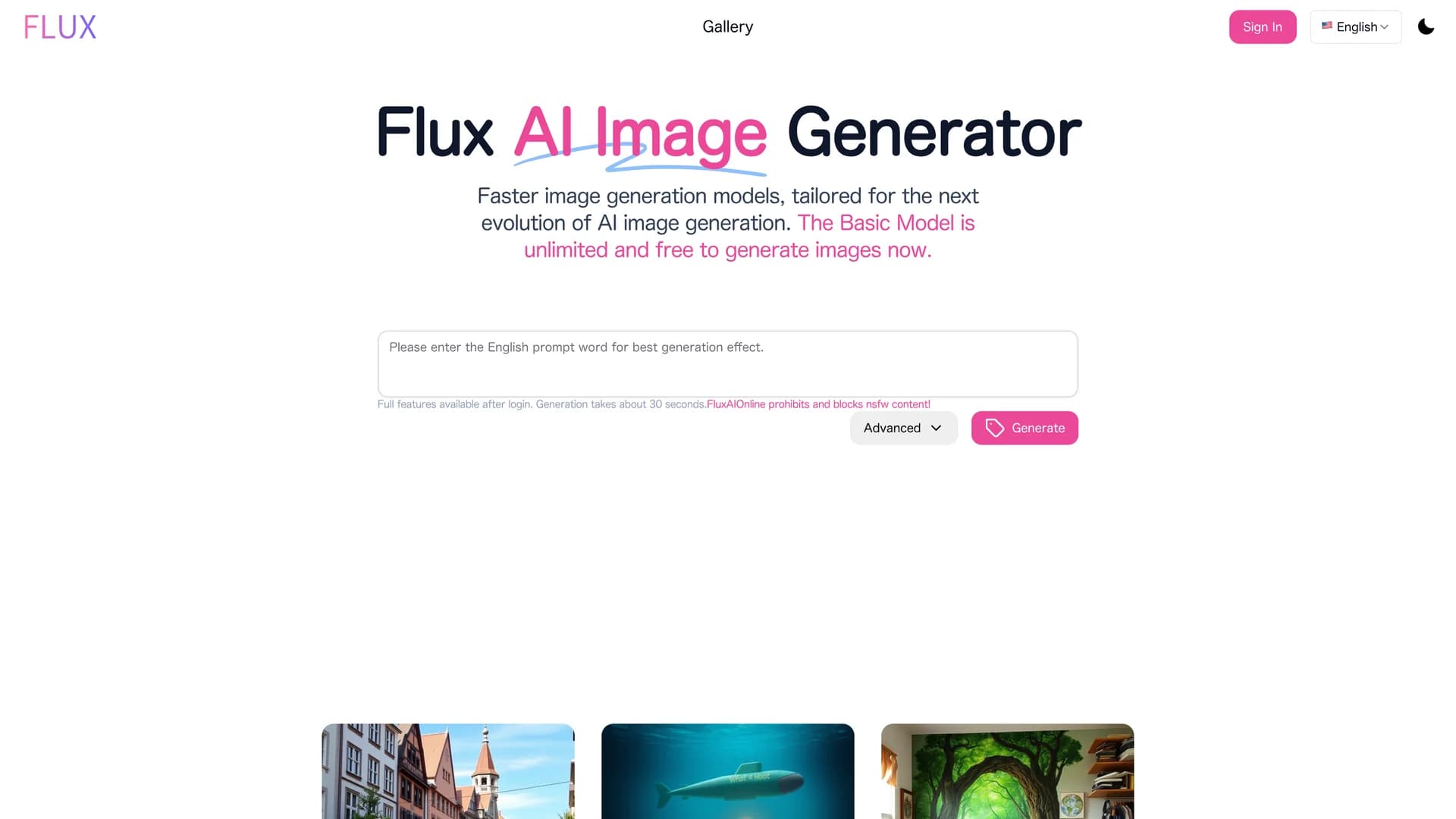 flux-ai-online homepage