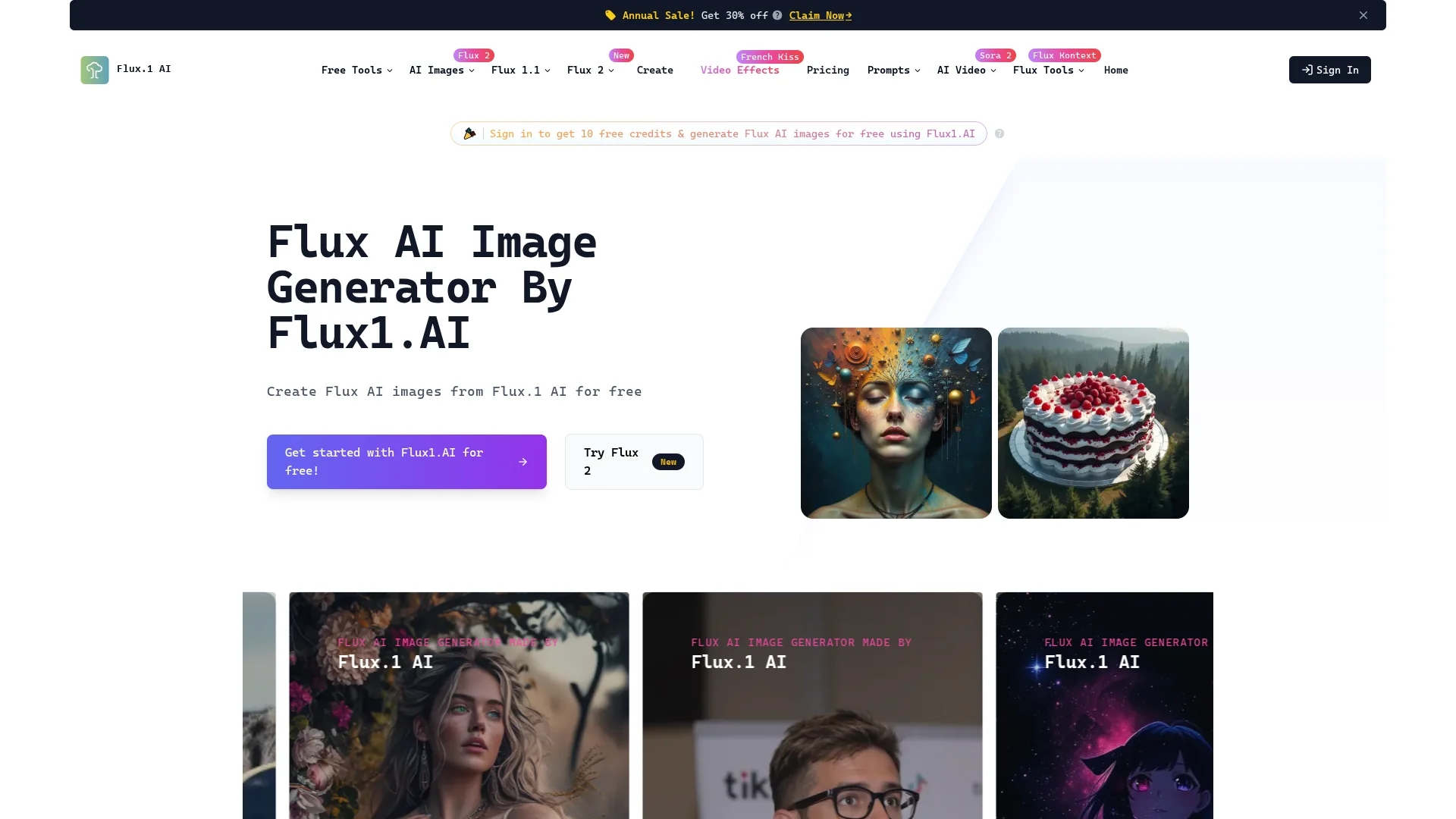 flux1-ai homepage