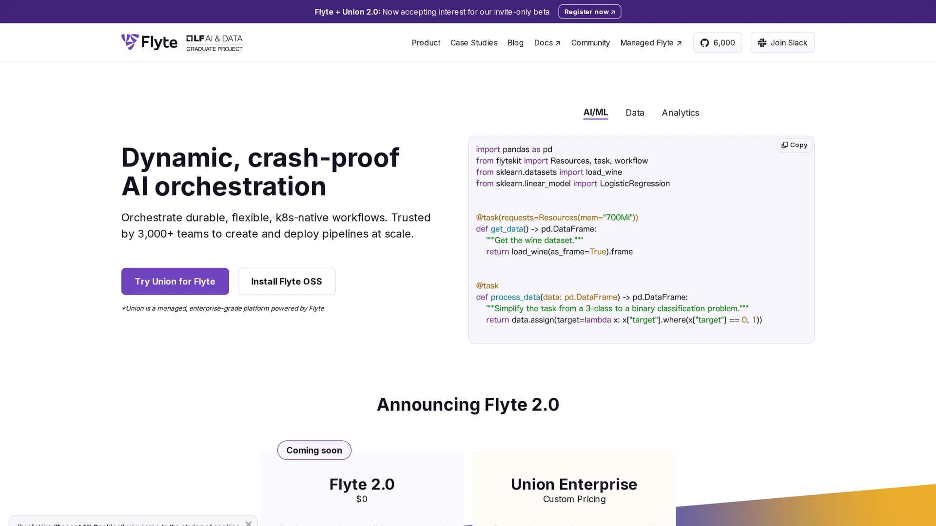 flyte-v1-3-0 homepage