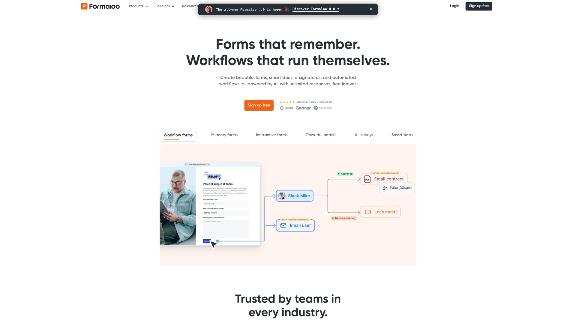 formaloo-free homepage