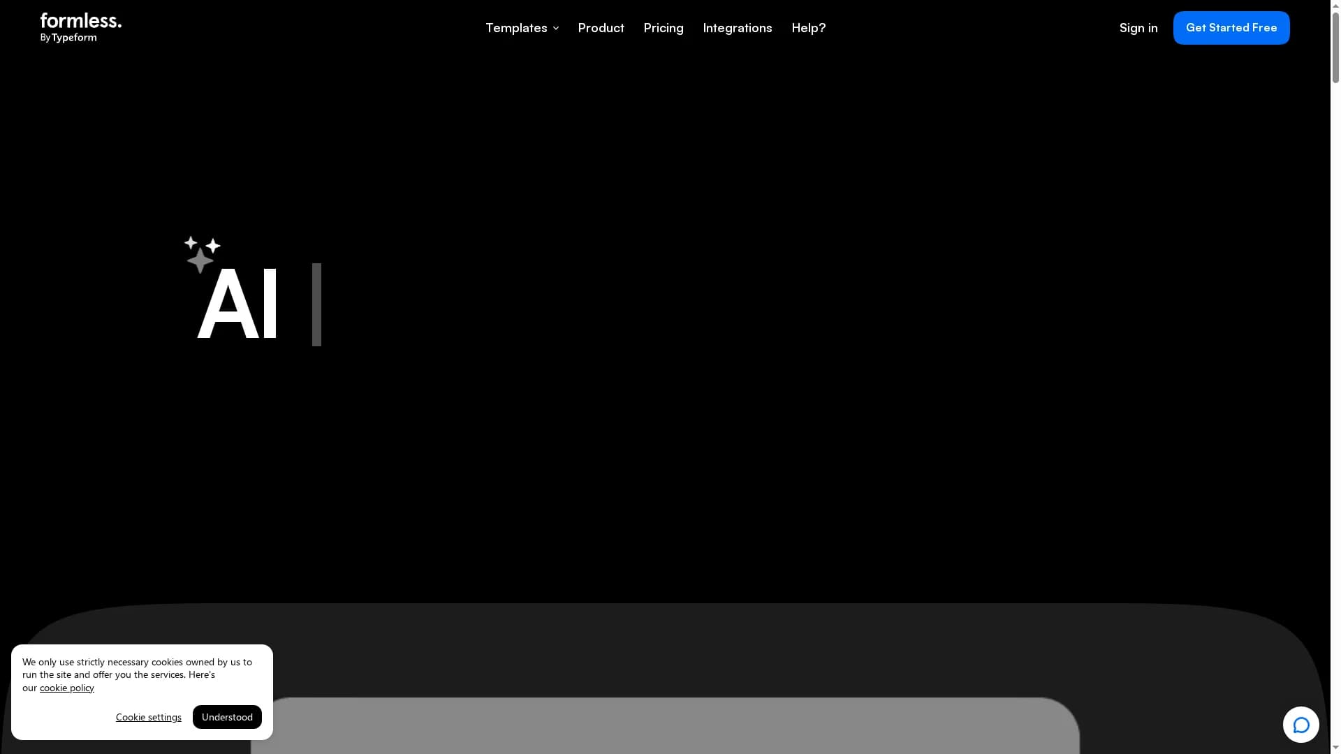 formless-by-typeform homepage