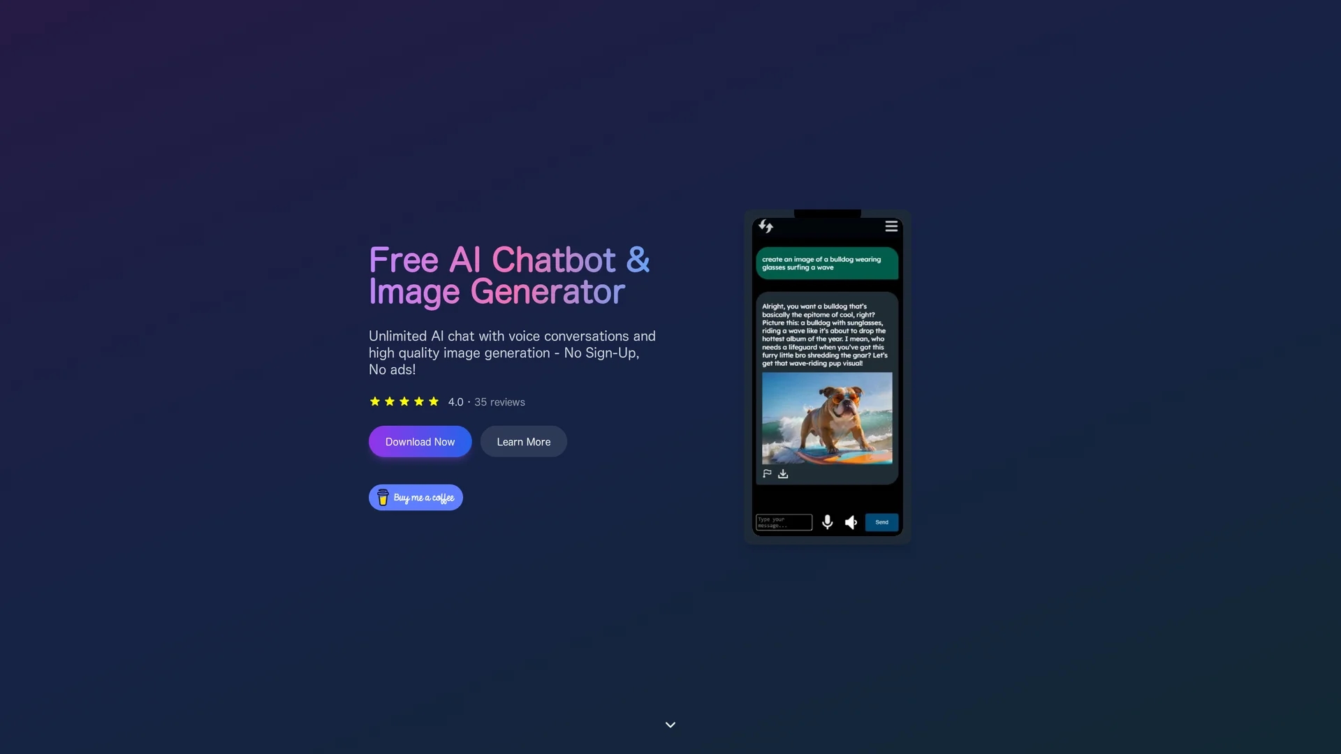 free-ai-chatbot-image-generator homepage