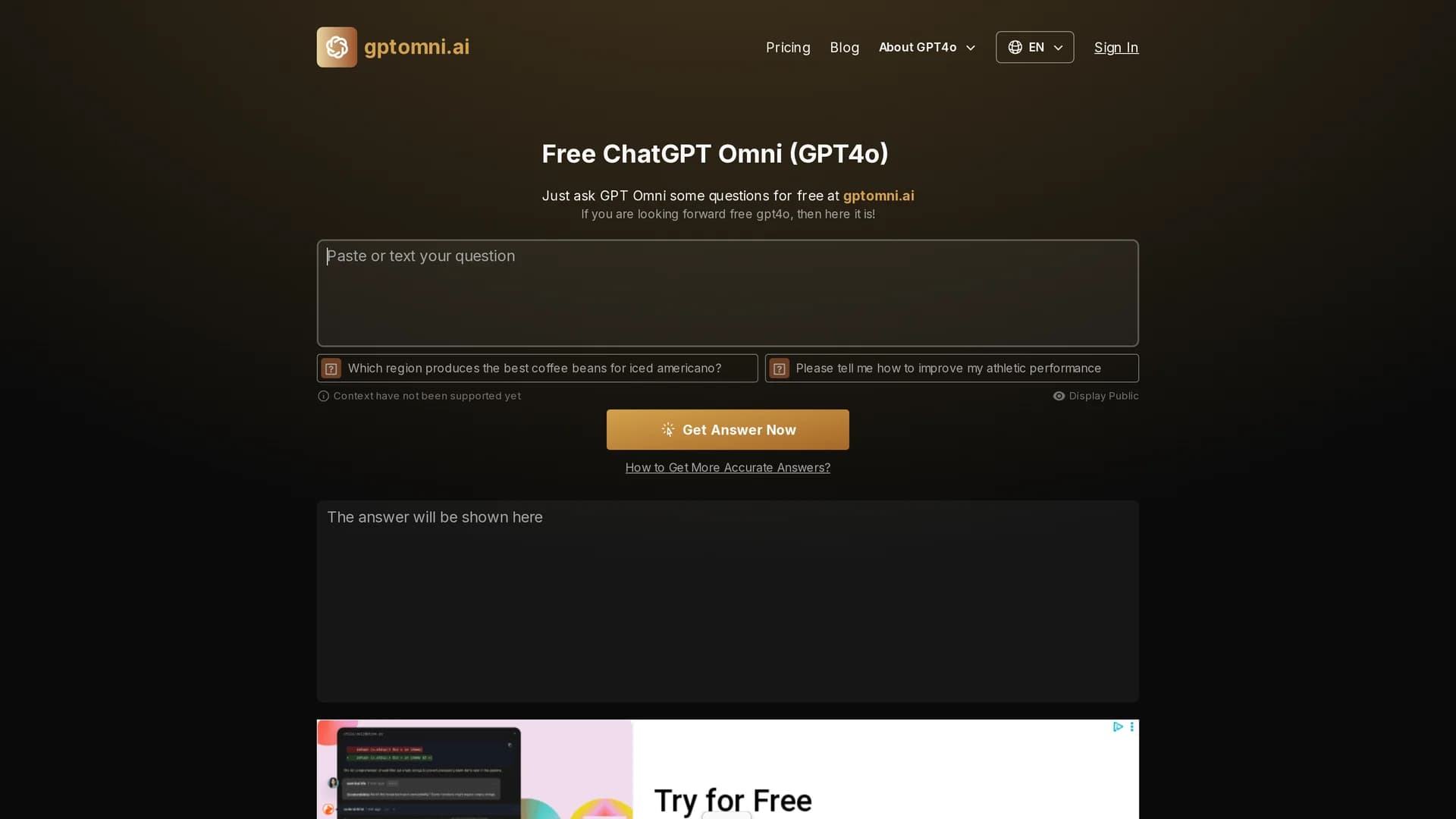 free-chatgpt-omni homepage
