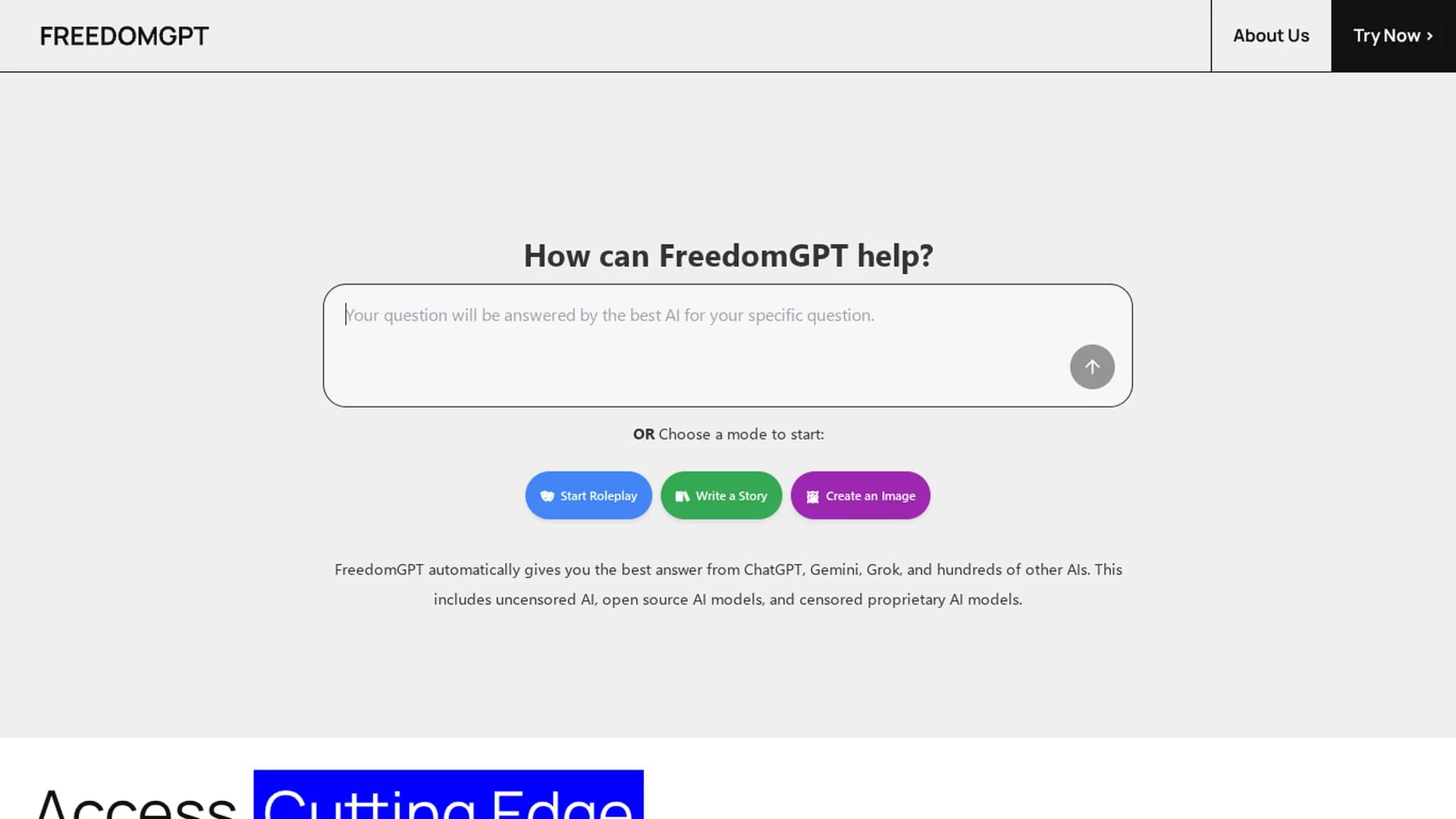freedomgpt homepage