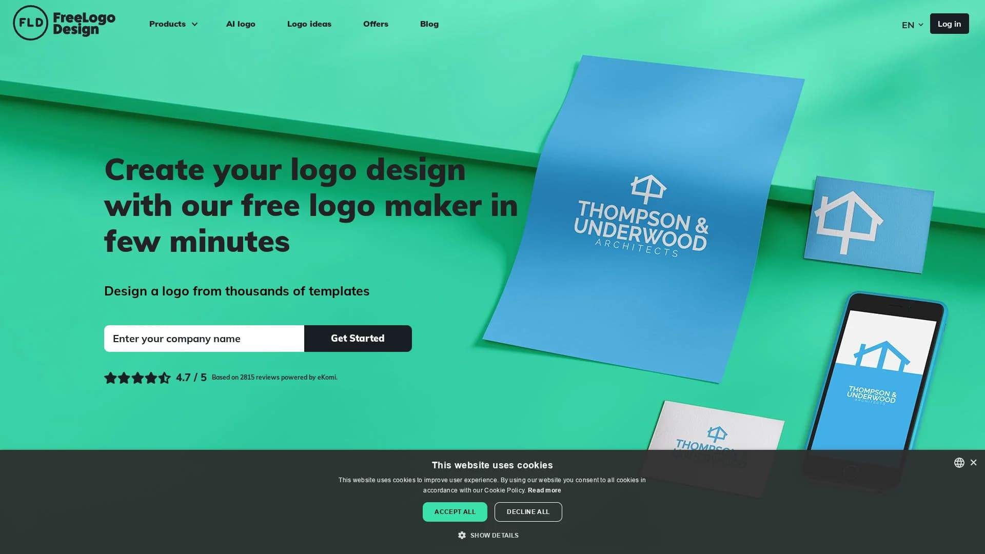 freelogodesign homepage