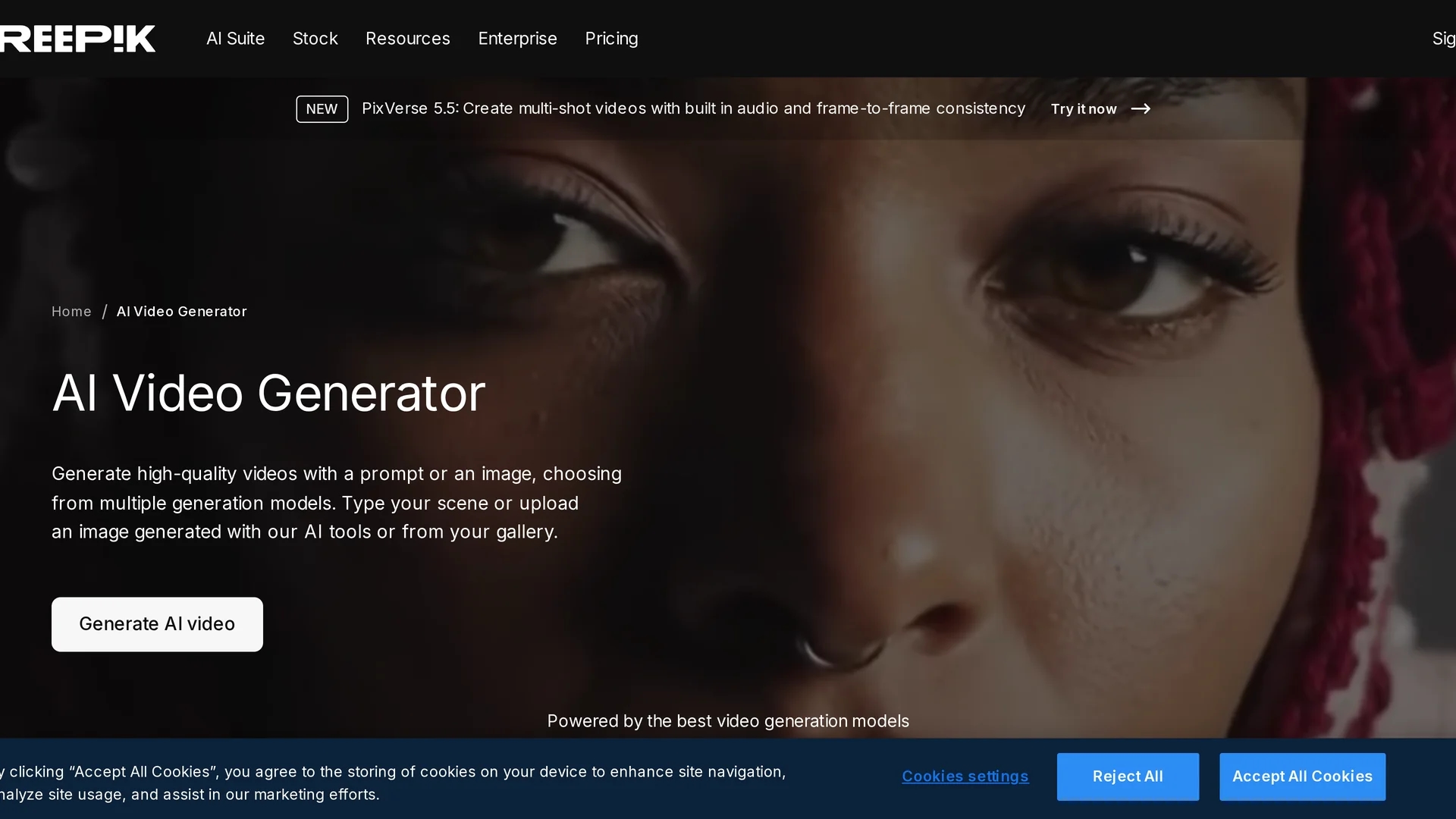 freepik-ai-video-generator homepage