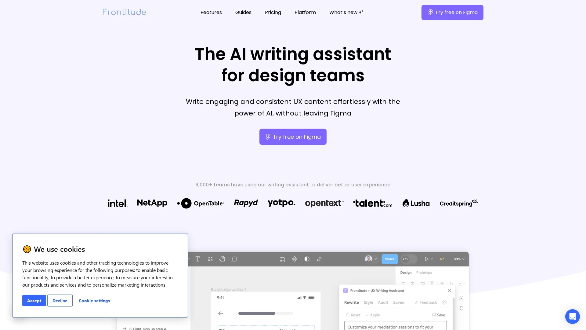 frontitude-s-ux-writing-assistant homepage