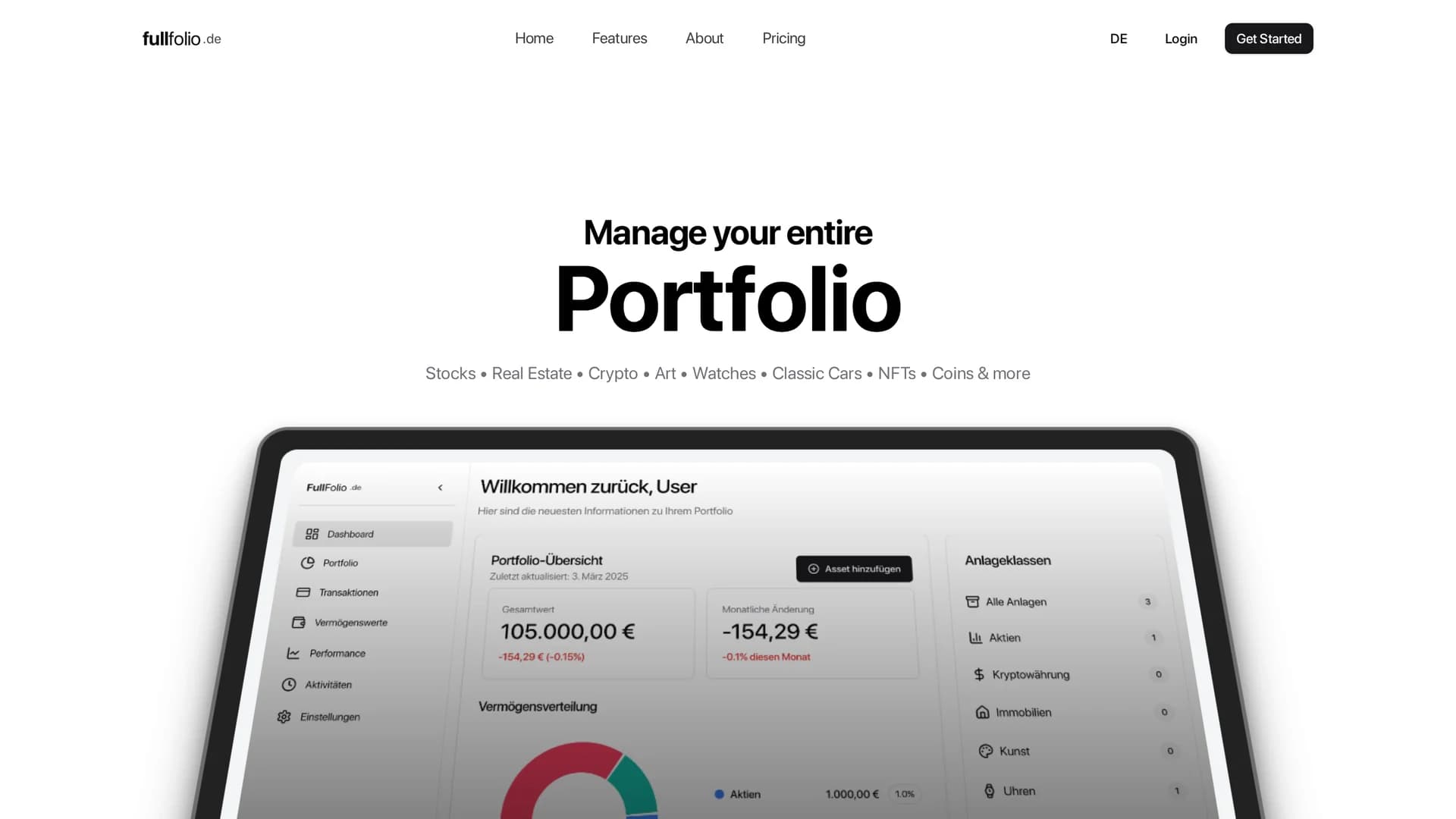 fullfolio homepage