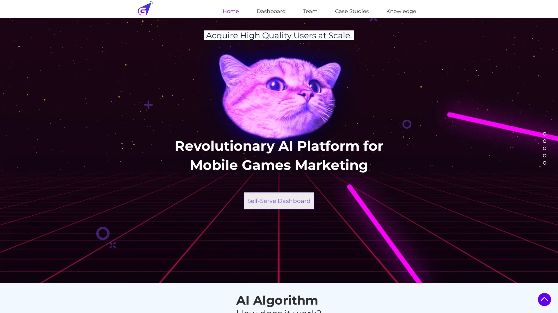 gamelight-ai-backed-mobile-marketing homepage