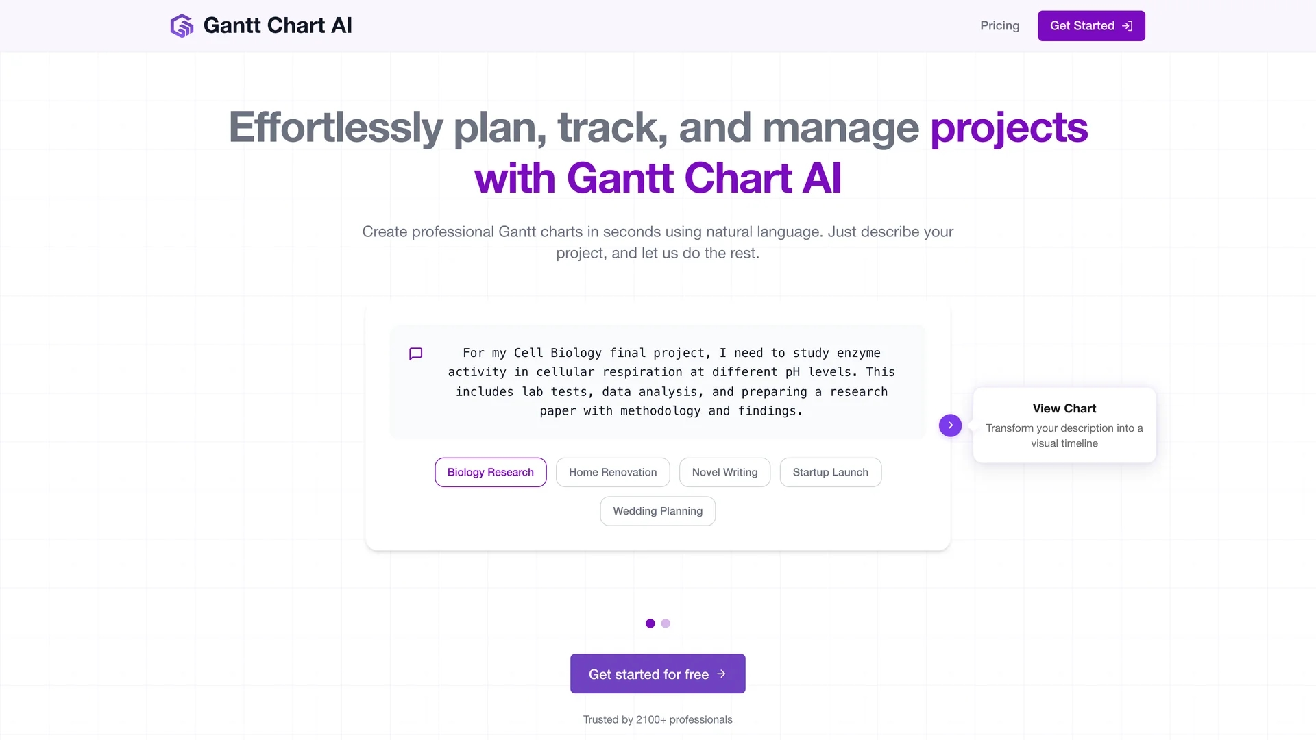 gantt-chart-ai homepage