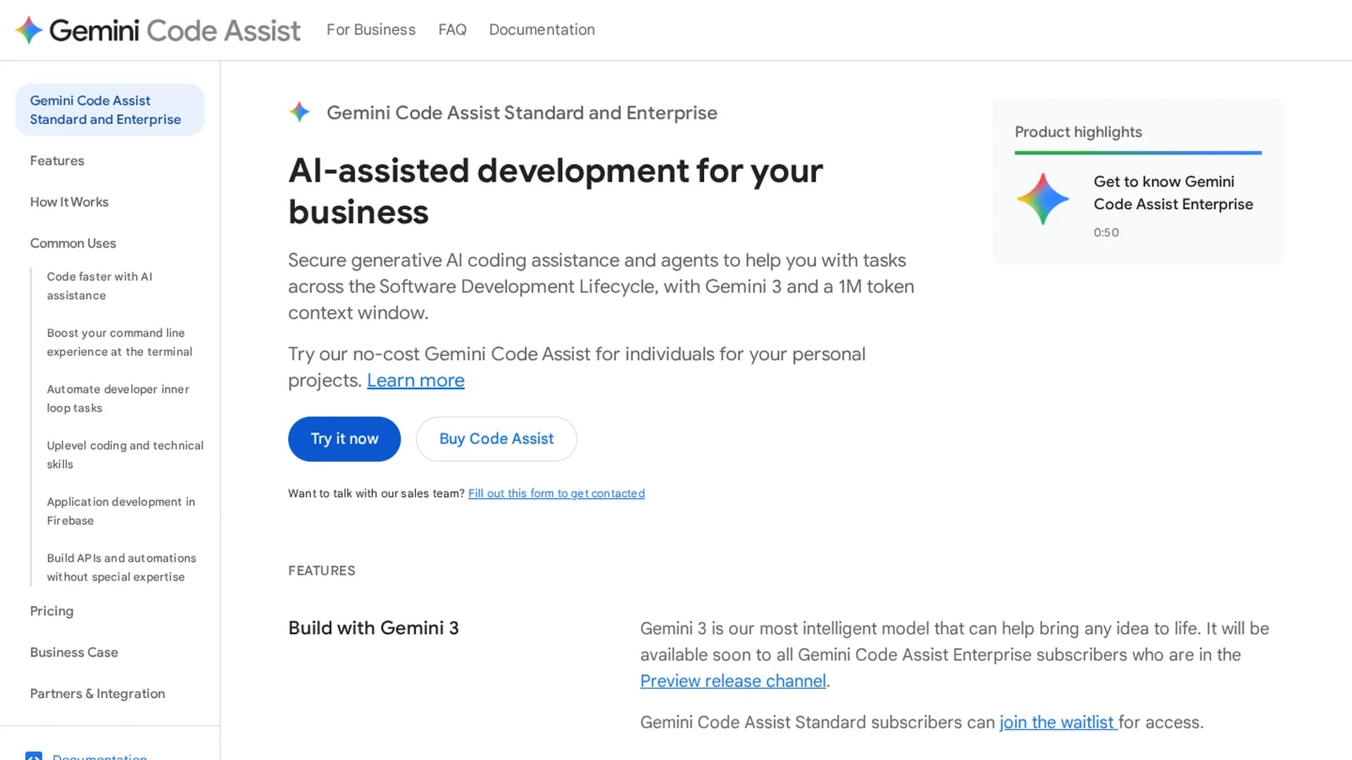 gemini-code-assist homepage