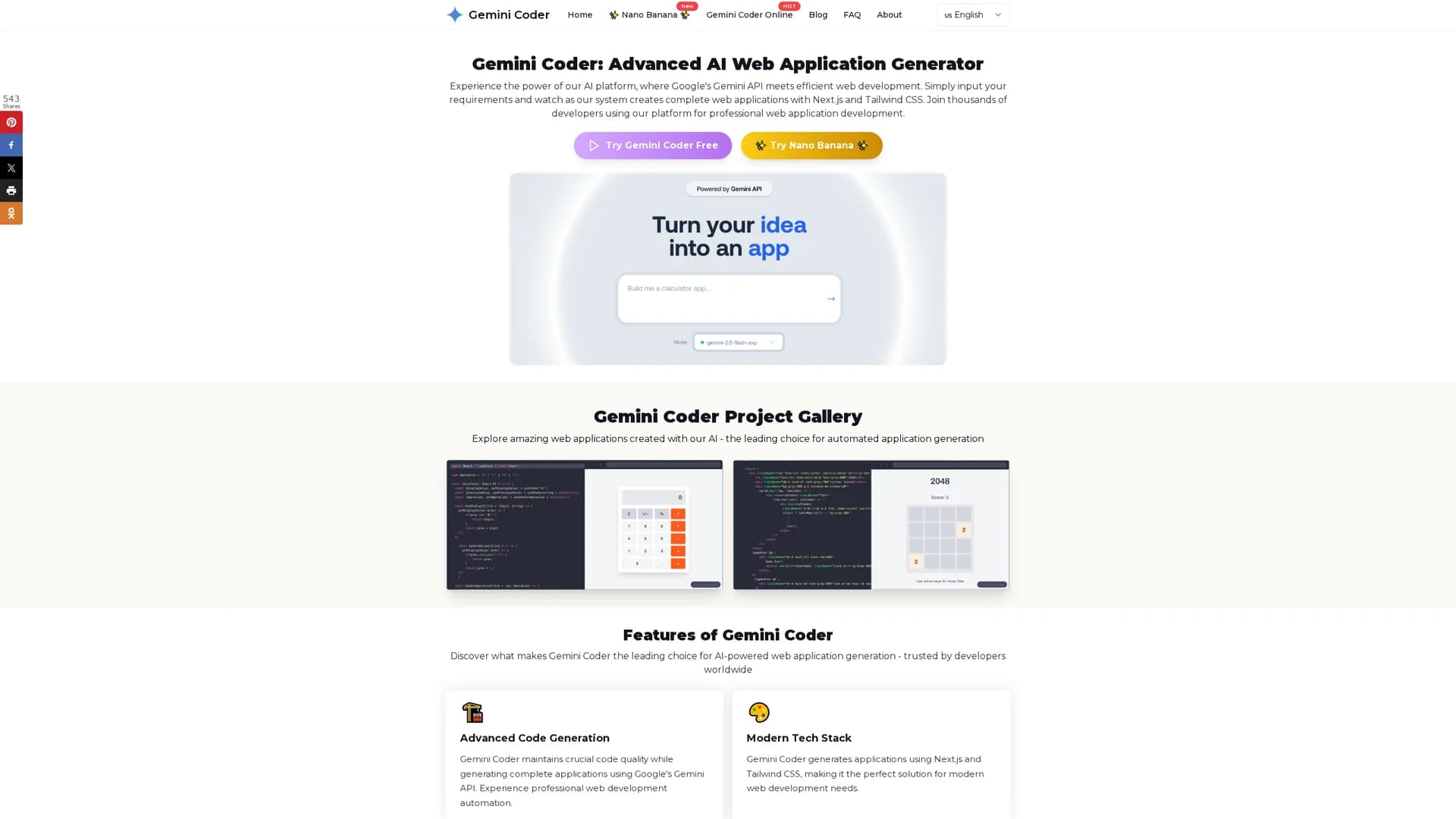 gemini-coder homepage