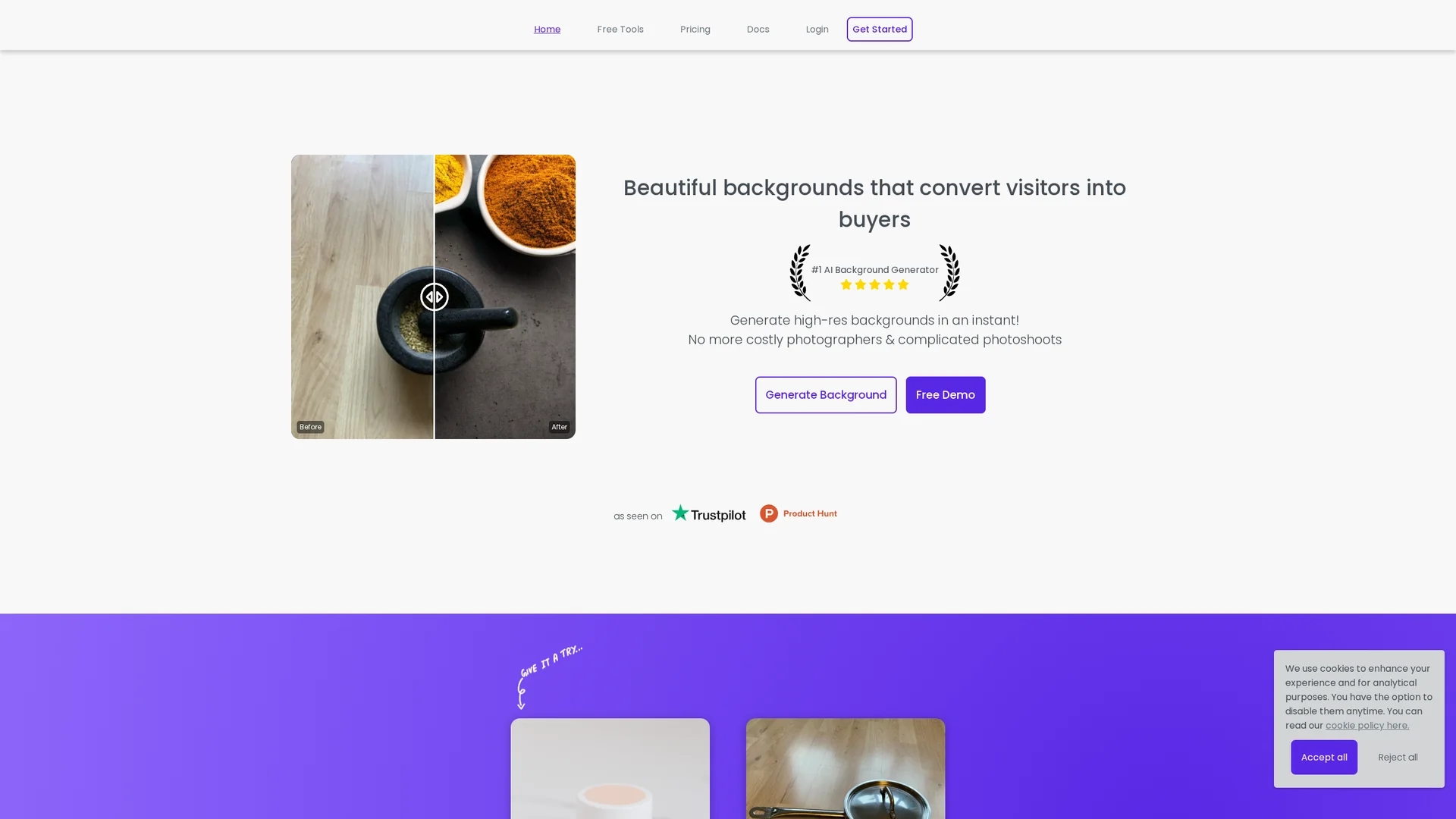 generatebg homepage