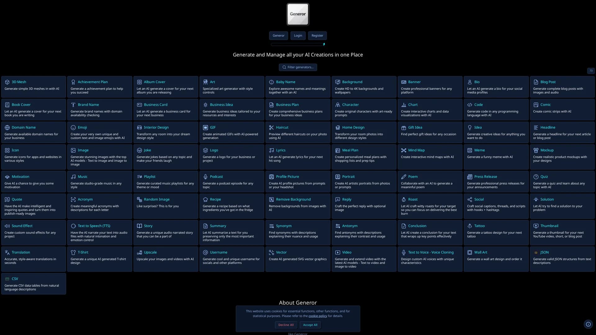 generor homepage