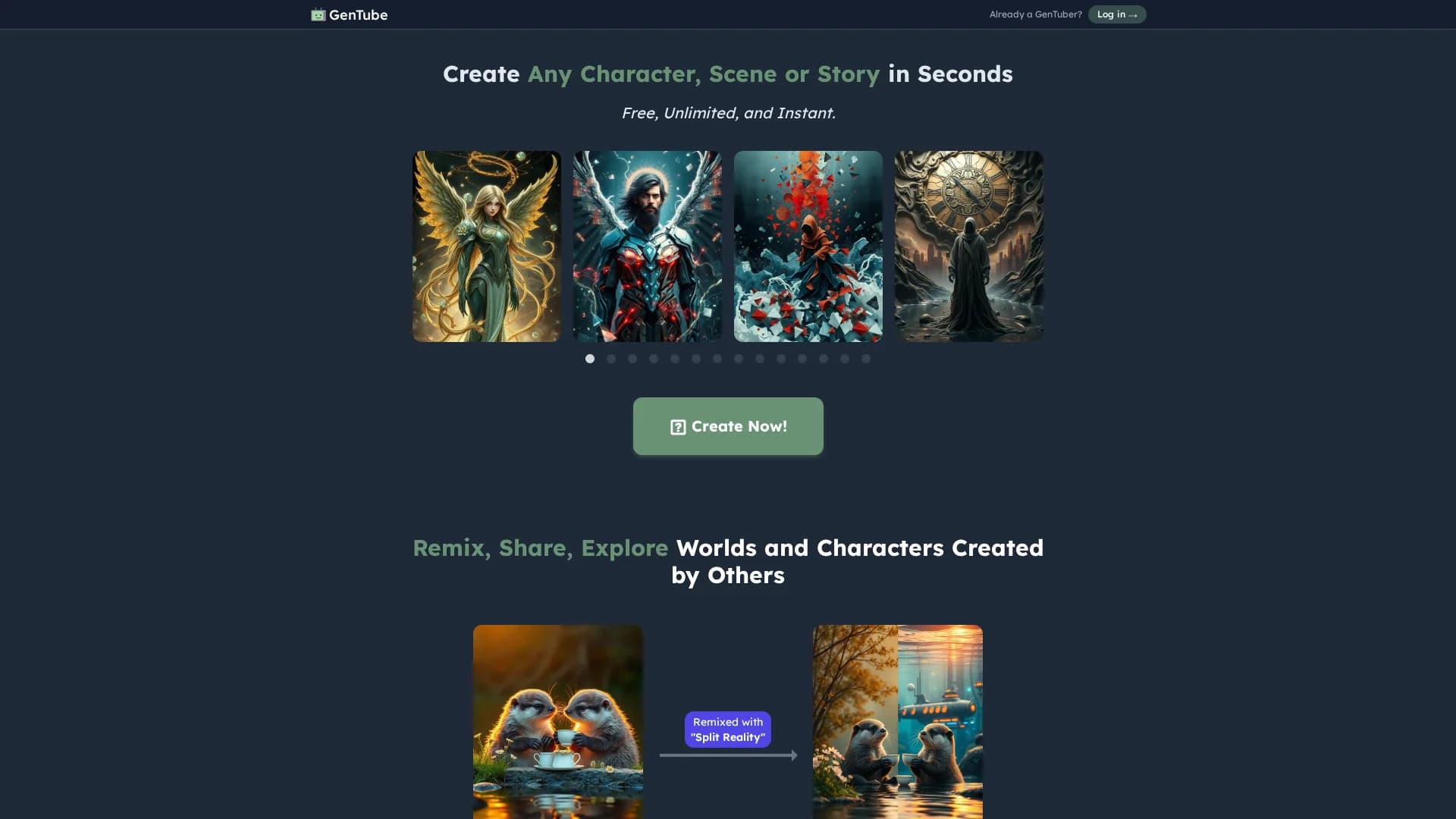 gentube homepage