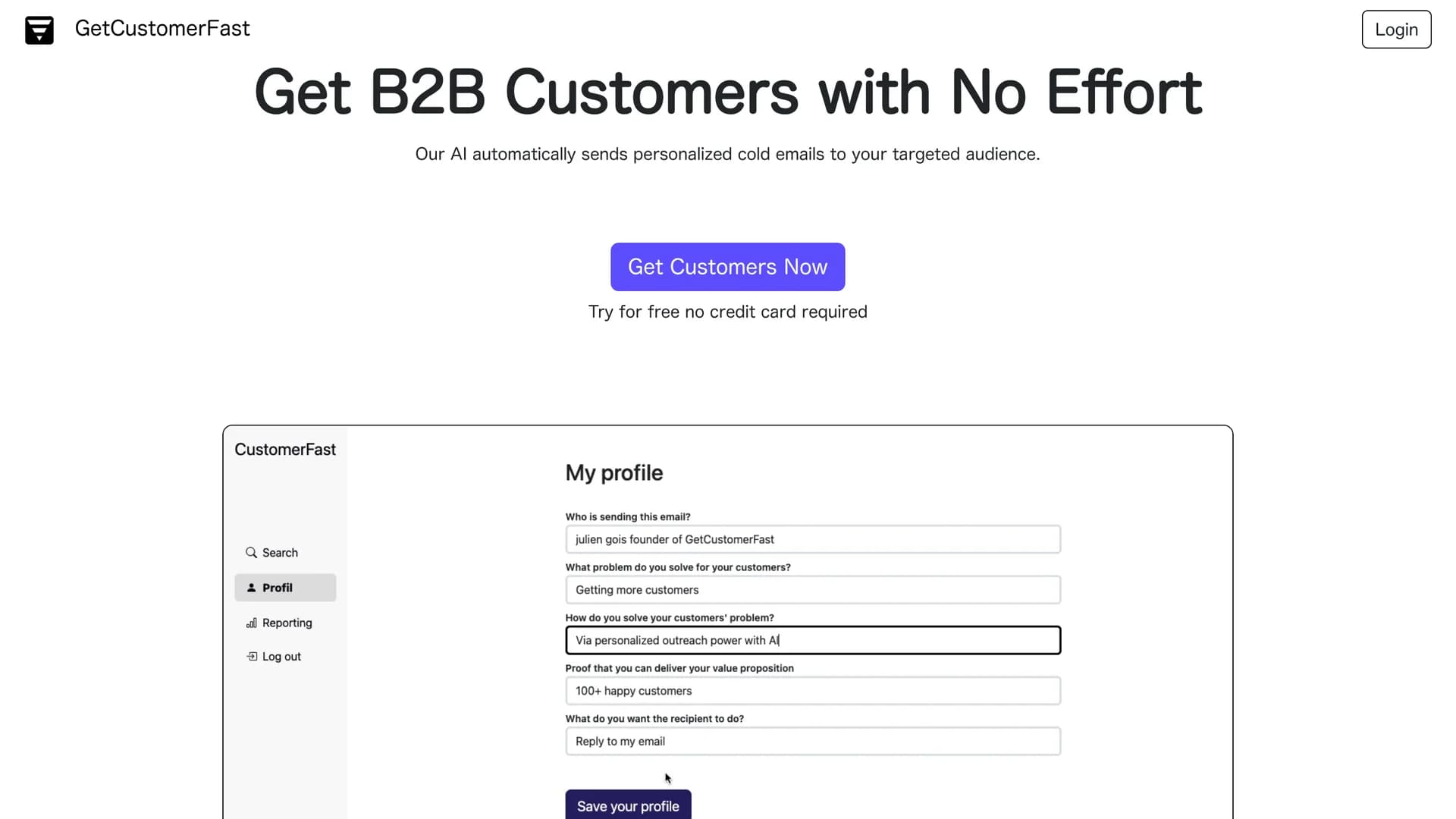 get-customer-fast homepage
