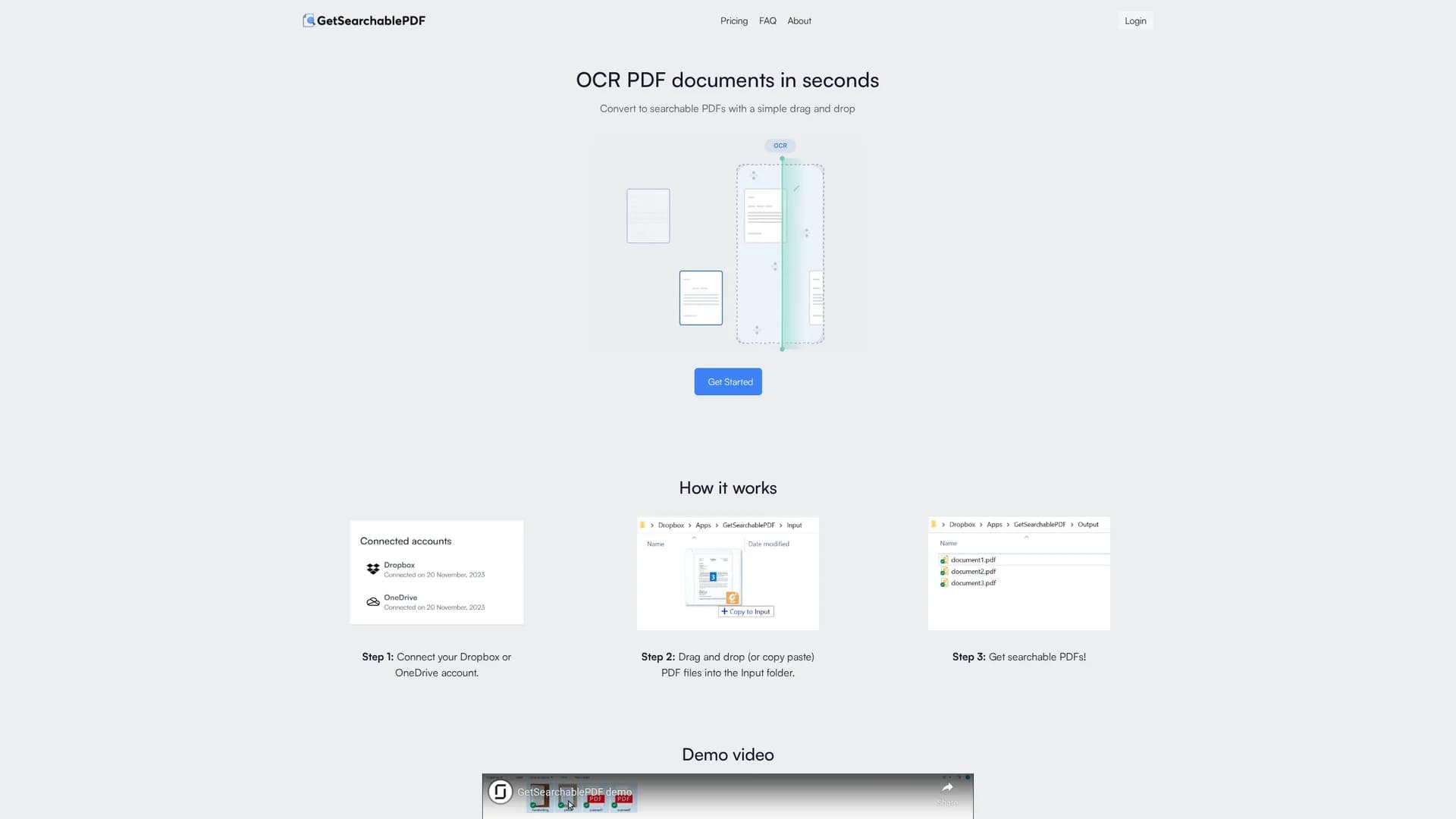 getsearchablepdf homepage