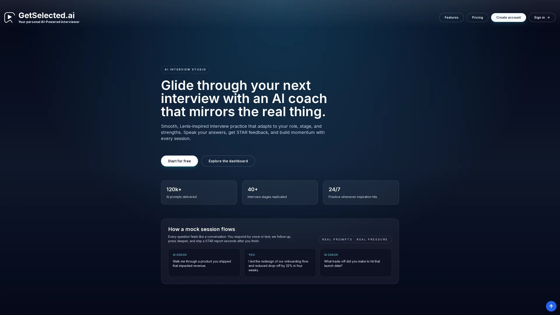 getselected-ai homepage
