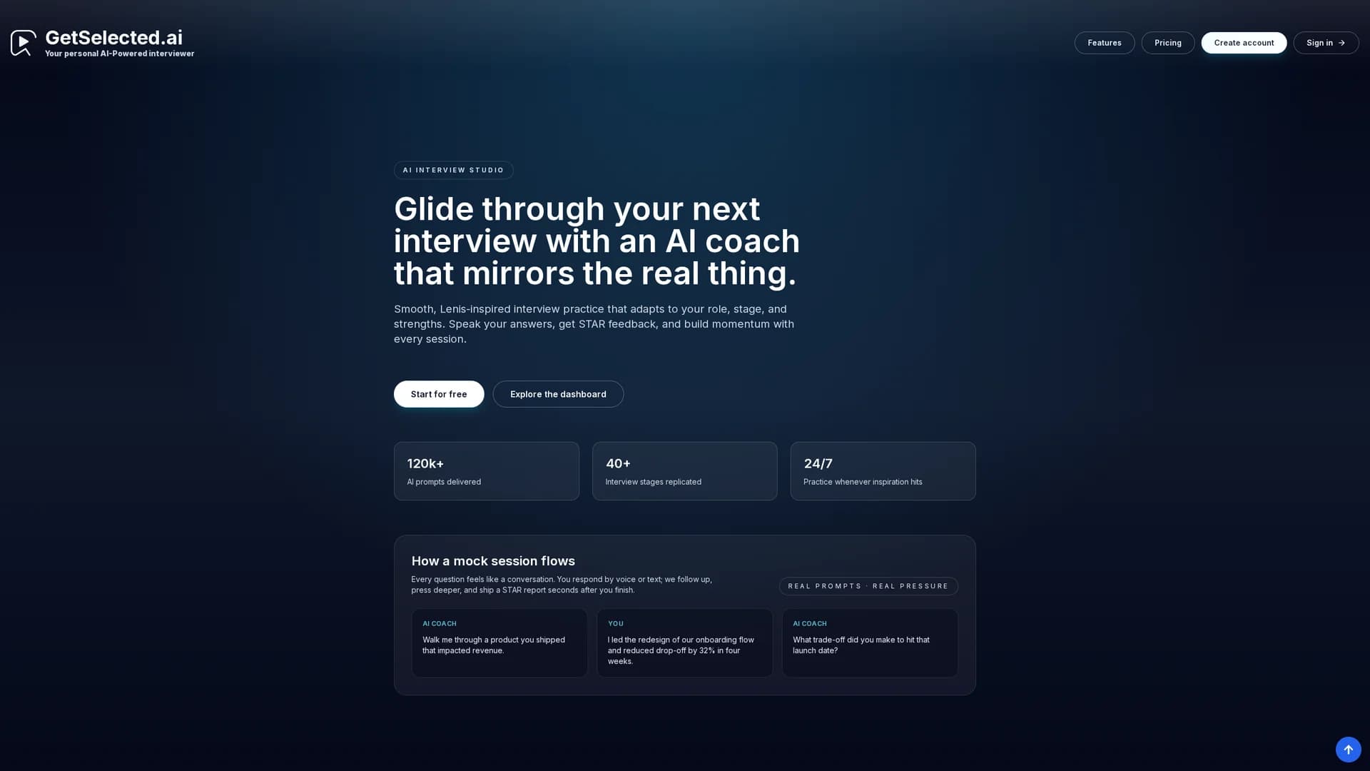 getselected-ai homepage