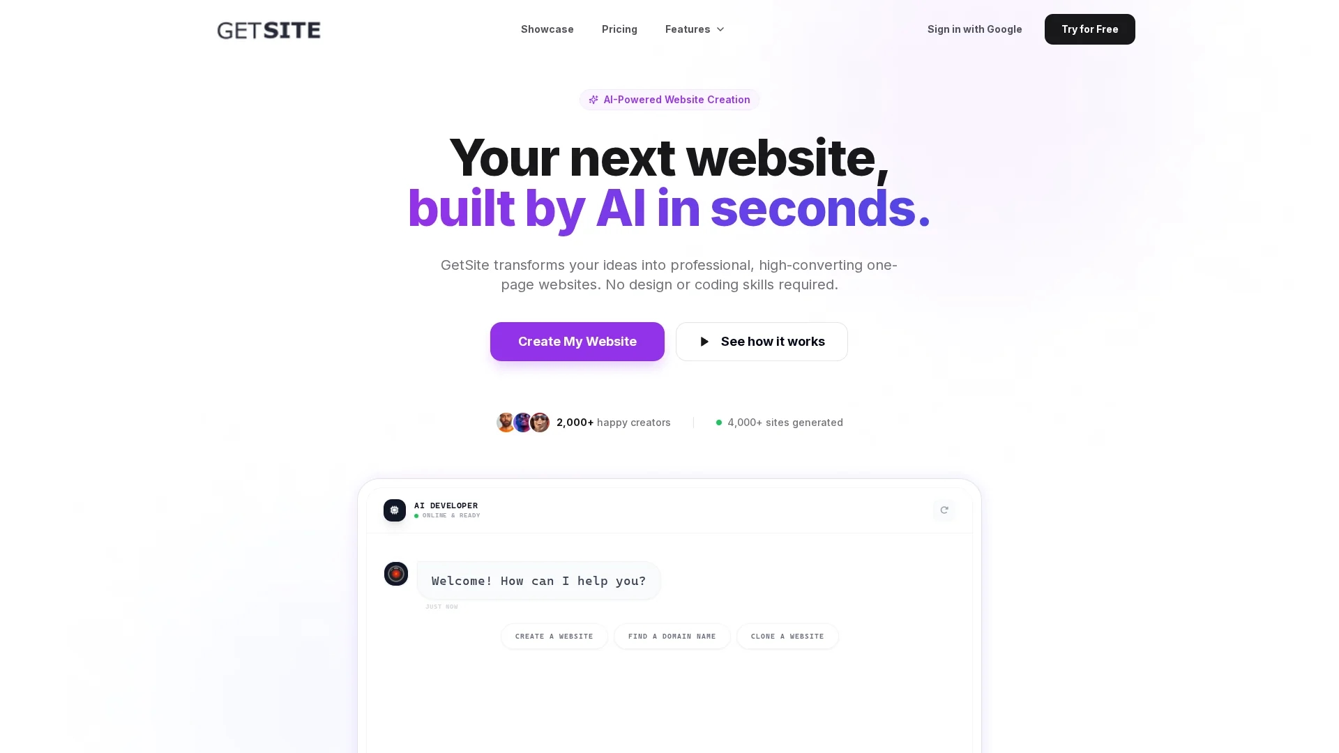 getsite homepage