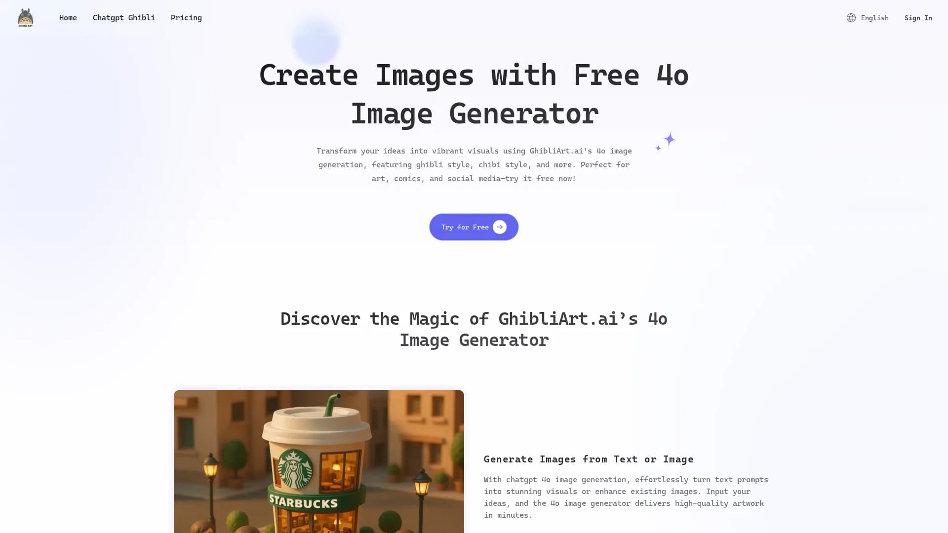 ghibliart-ai homepage