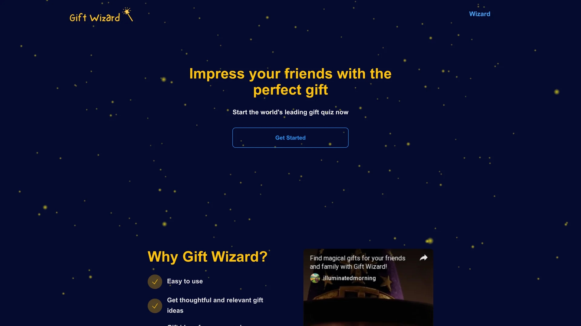 gift-wizard homepage