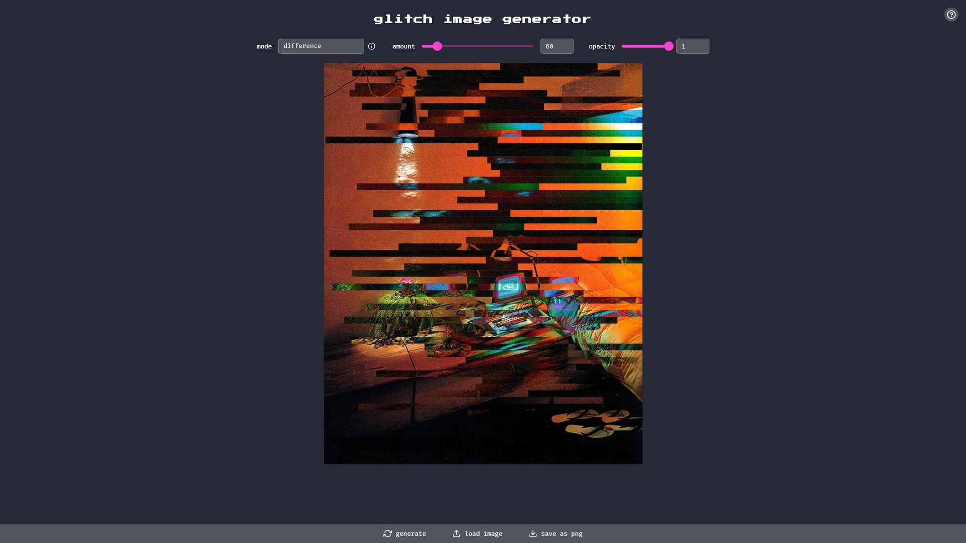glitch-image-generator homepage