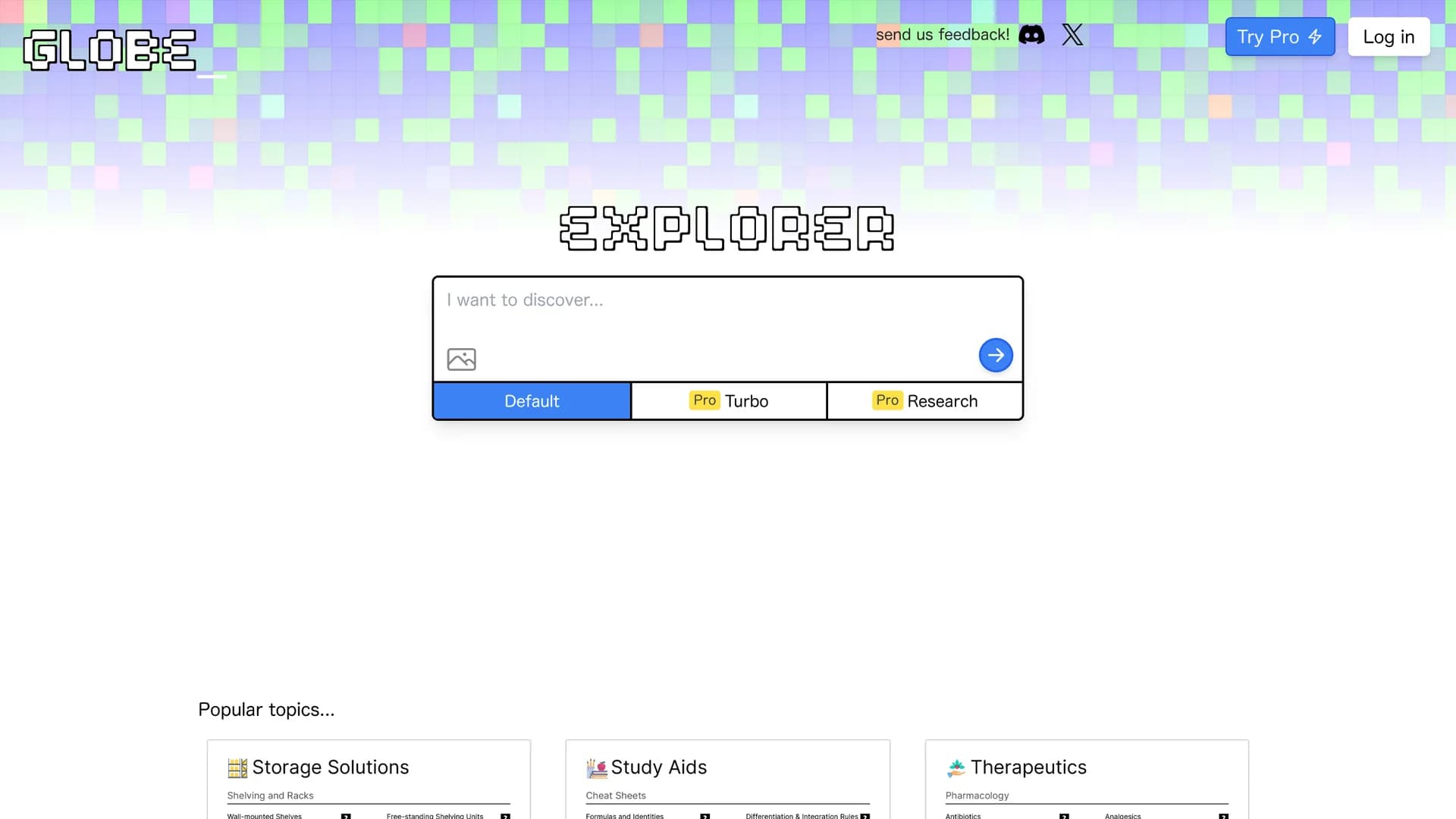 globe-explorer homepage