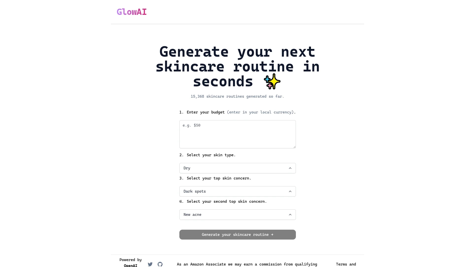 glow-ai homepage